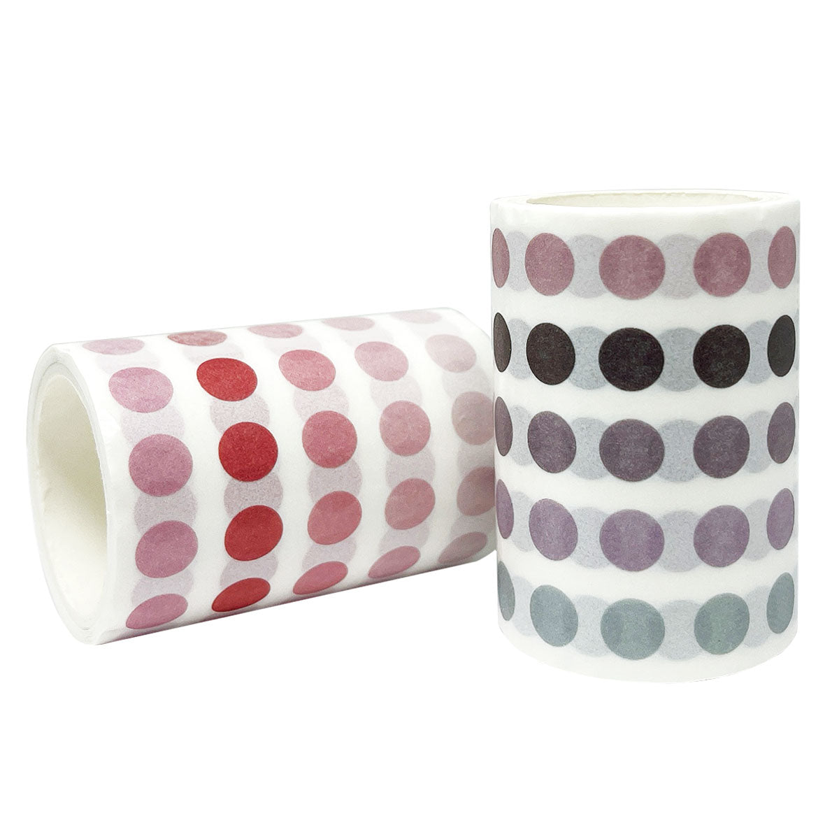 Wrapables Colorful Dots Washi Tape, Round Circle Stickers for Scrapbooking, Planners, Bullet Points, and Journals 6M Total (Set of 2)
