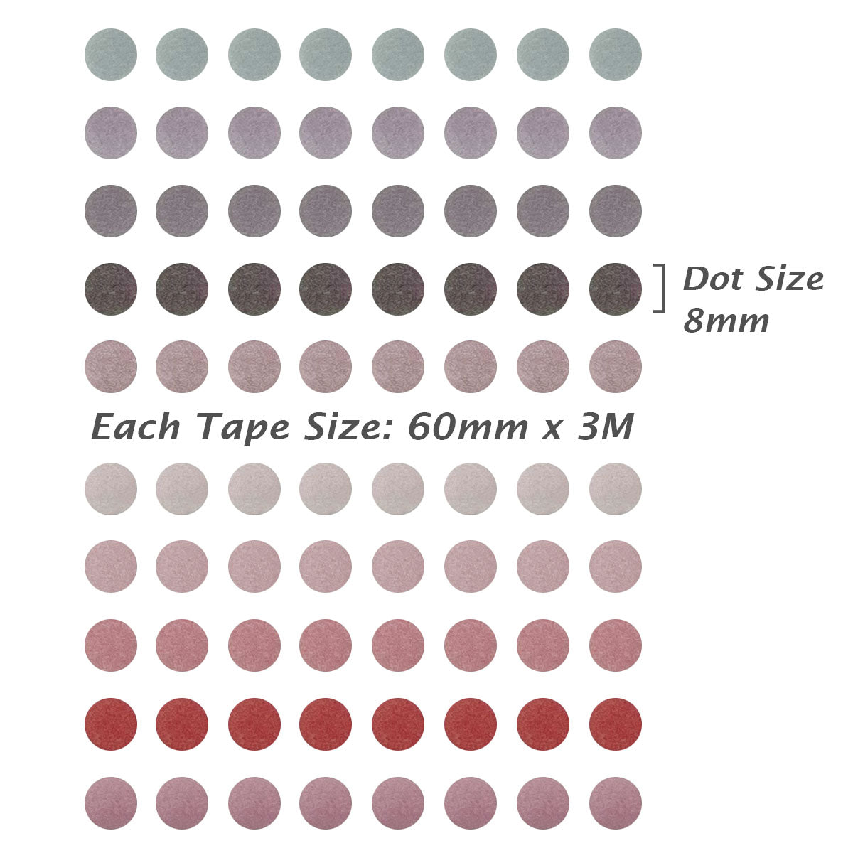 Wrapables Colorful Dots Washi Tape, Round Circle Stickers for Scrapbooking, Planners, Bullet Points, and Journals 6M Total (Set of 2)