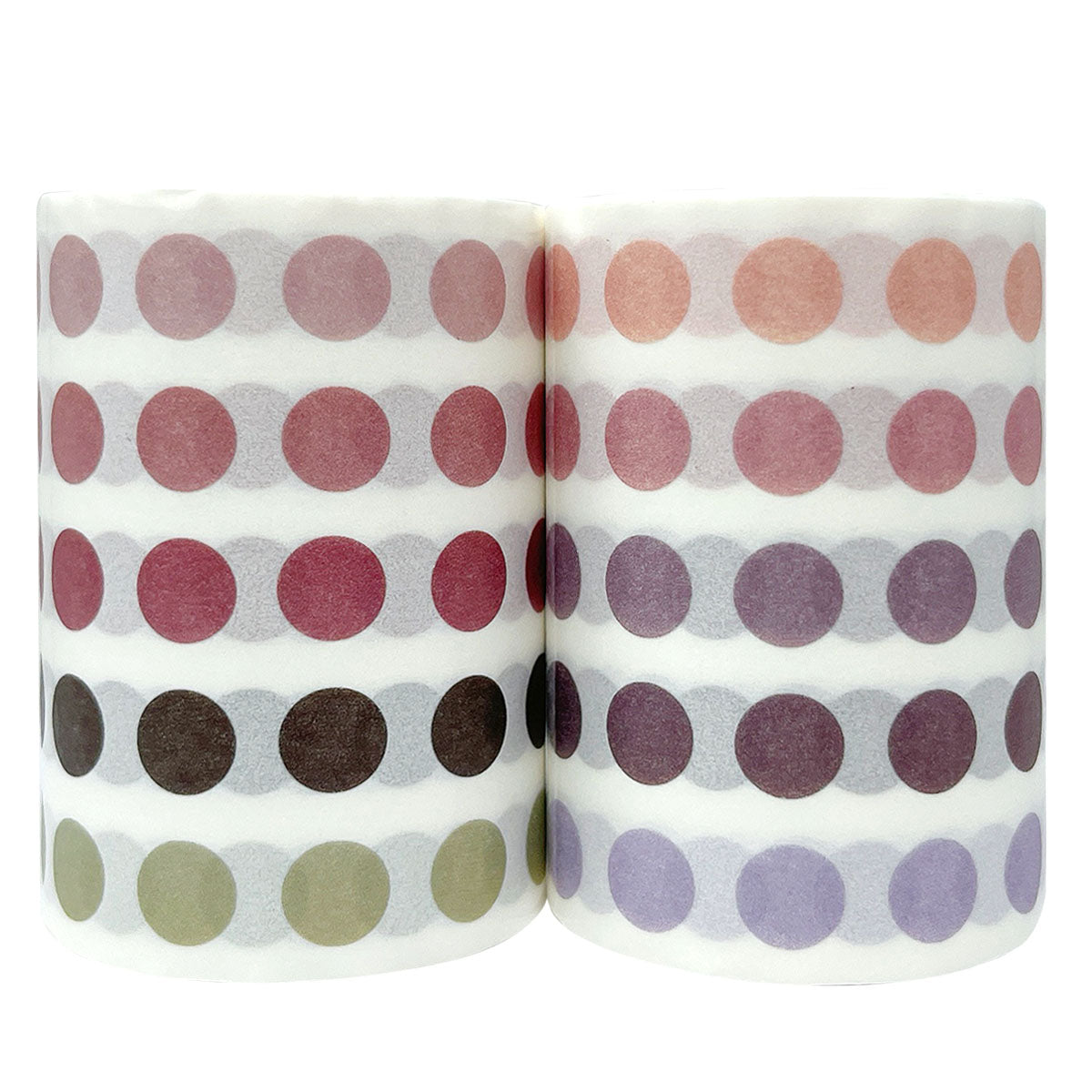 Wrapables Colorful Dots Washi Tape, Round Circle Stickers for Scrapbooking, Planners, Bullet Points, and Journals 6M Total (Set of 2)