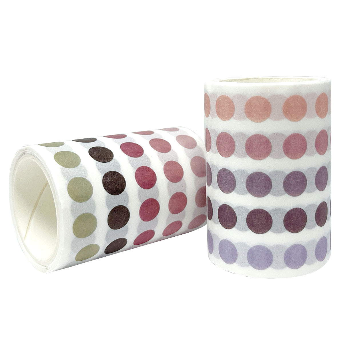 Wrapables Colorful Dots Washi Tape, Round Circle Stickers for Scrapbooking, Planners, Bullet Points, and Journals 6M Total (Set of 2)