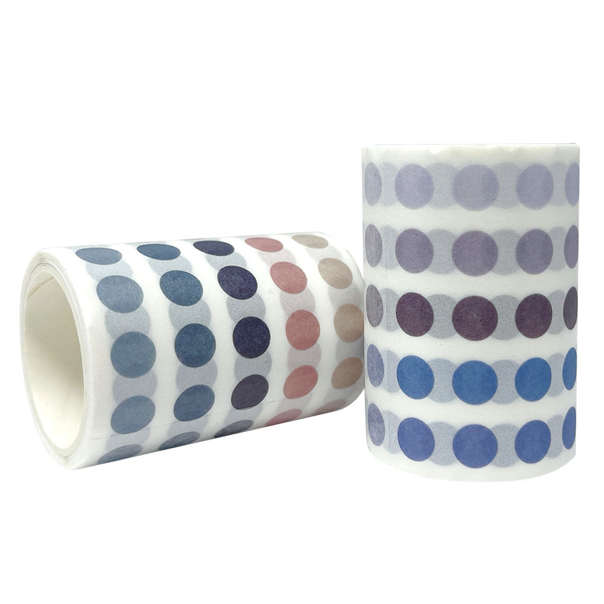 Wrapables Colorful Dots Washi Tape, Round Circle Stickers for Scrapbooking, Planners, Bullet Points, and Journals 6M Total (Set of 2)
