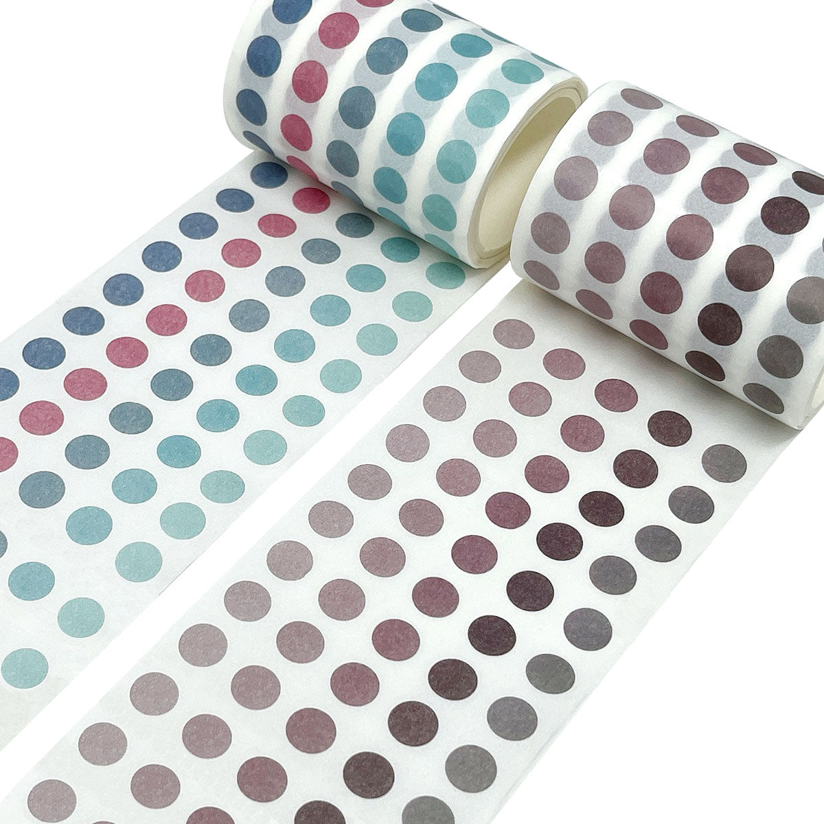 Wrapables Colorful Dots Washi Tape, Round Circle Stickers for Scrapbooking, Planners, Bullet Points, and Journals 6M Total (Set of 2)