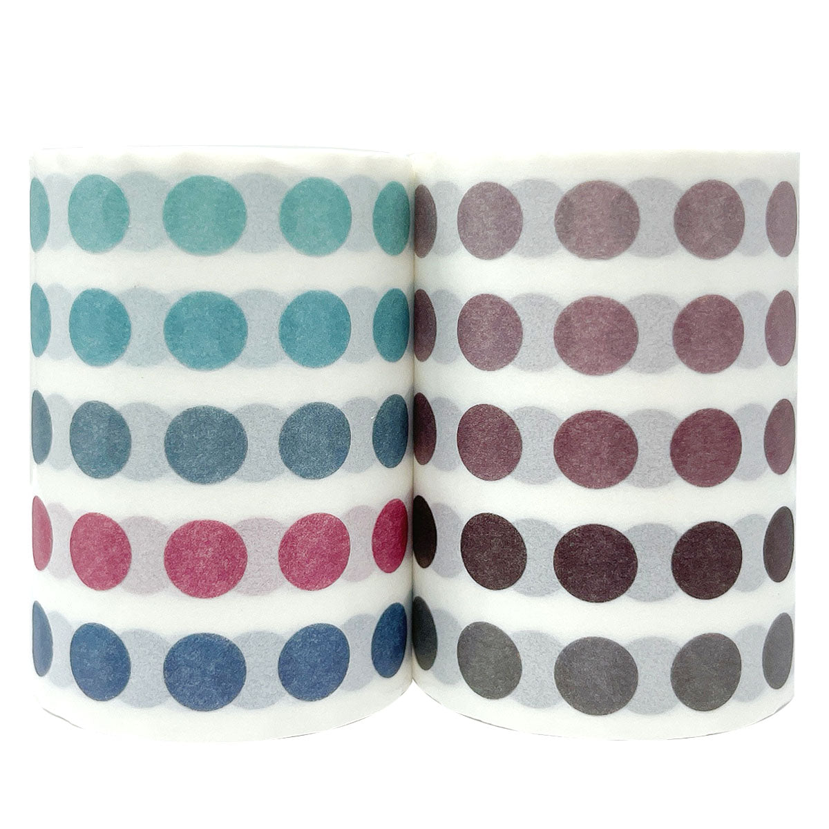 Wrapables Colorful Dots Washi Tape, Round Circle Stickers for Scrapbooking, Planners, Bullet Points, and Journals 6M Total (Set of 2)