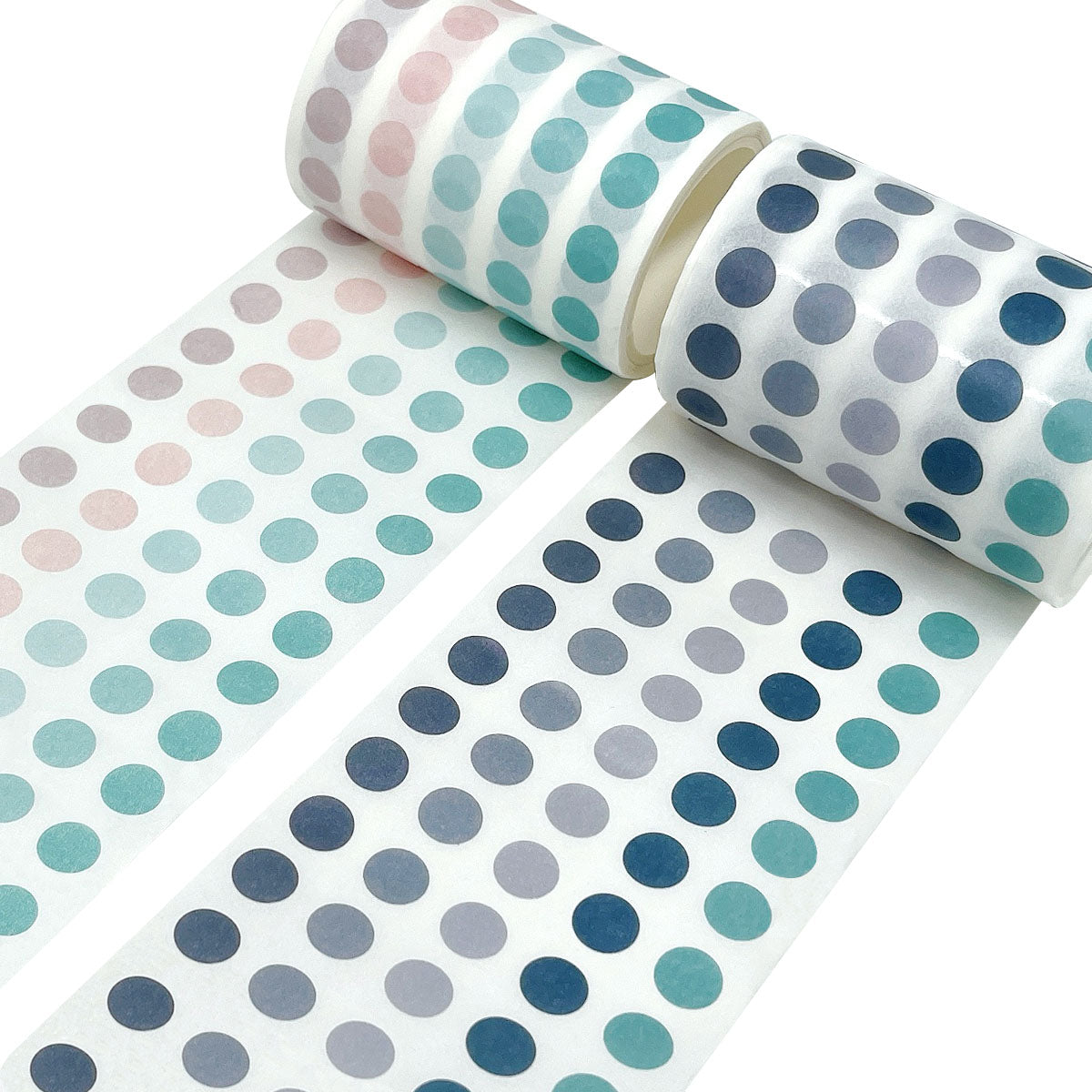 Wrapables Colorful Dots Washi Tape, Round Circle Stickers for Scrapbooking, Planners, Bullet Points, and Journals 6M Total (Set of 2)
