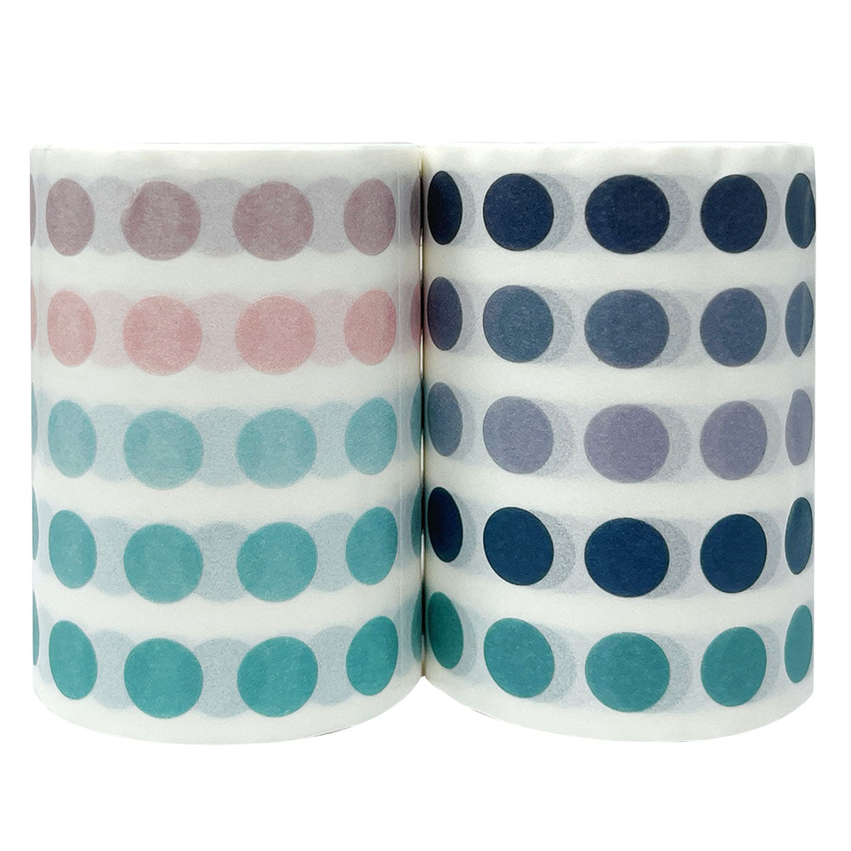 Wrapables Colorful Dots Washi Tape, Round Circle Stickers for Scrapbooking, Planners, Bullet Points, and Journals 6M Total (Set of 2)
