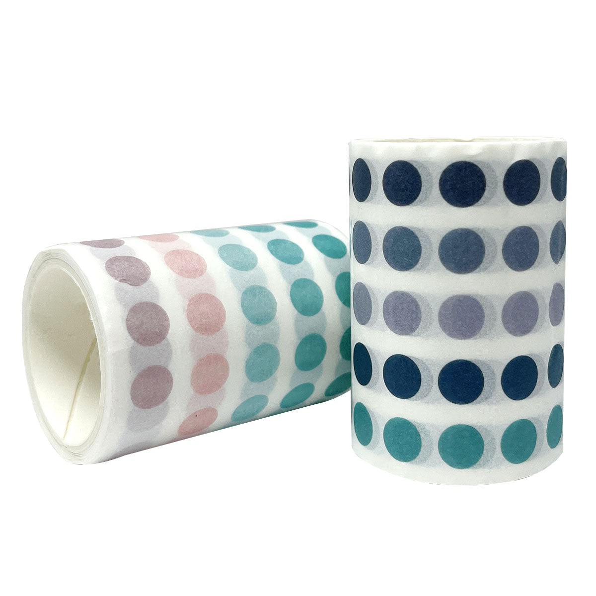 Wrapables Colorful Dots Washi Tape, Round Circle Stickers for Scrapbooking, Planners, Bullet Points, and Journals 6M Total (Set of 2)
