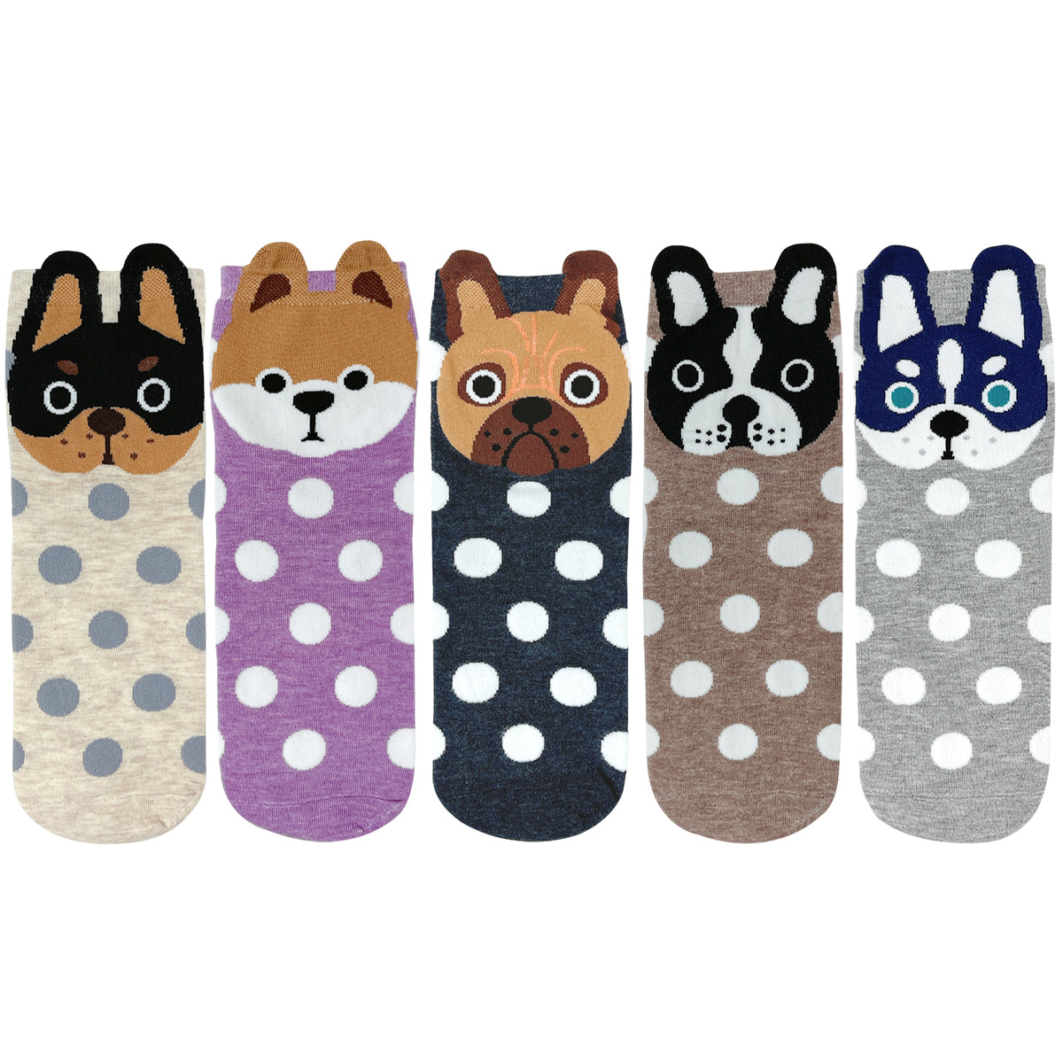 Wrapables Novelty Animal Print Crew Socks (Set of 5)