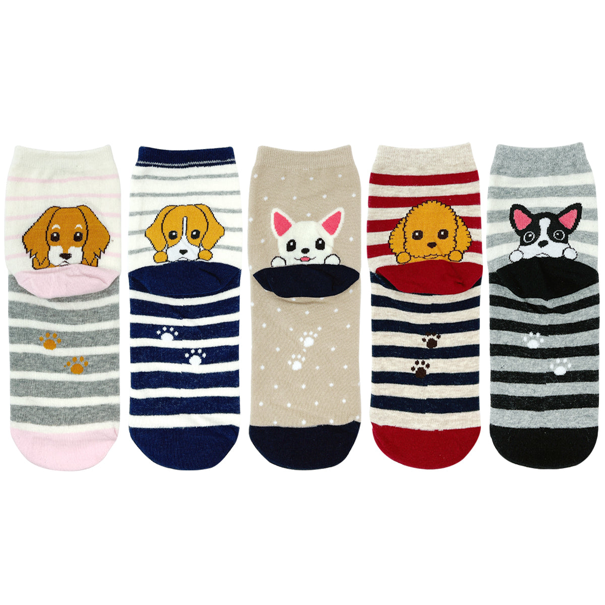 Wrapables Novelty Animal Print Crew Socks (Set of 5)