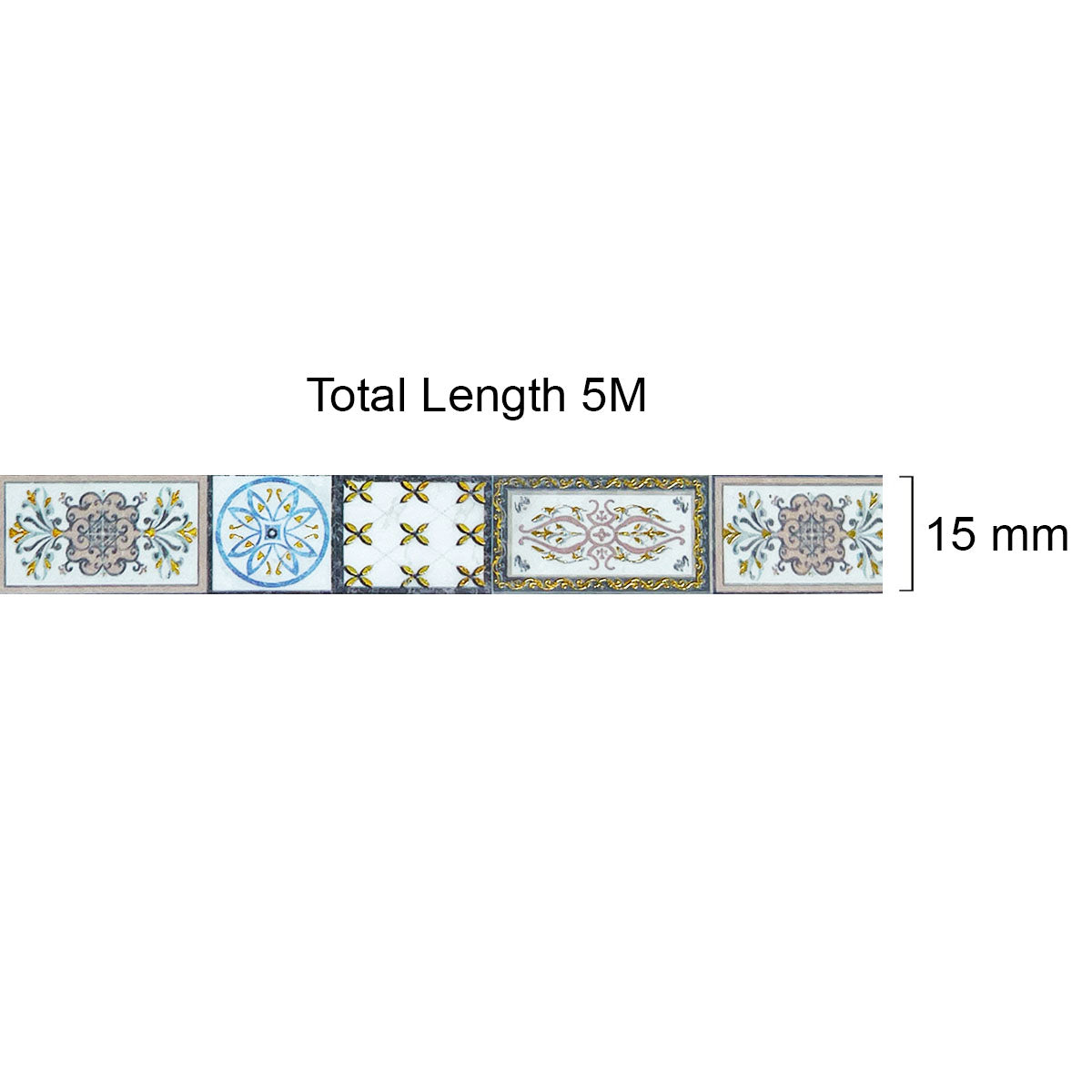 Wrapables Poetic Picturesque Gold Foil Washi Masking Tape, 15mm x 5M