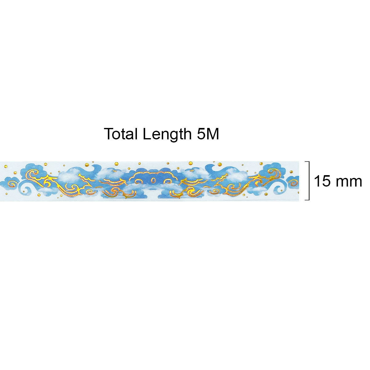 Wrapables Poetic Picturesque Gold Foil Washi Masking Tape, 15mm x 5M