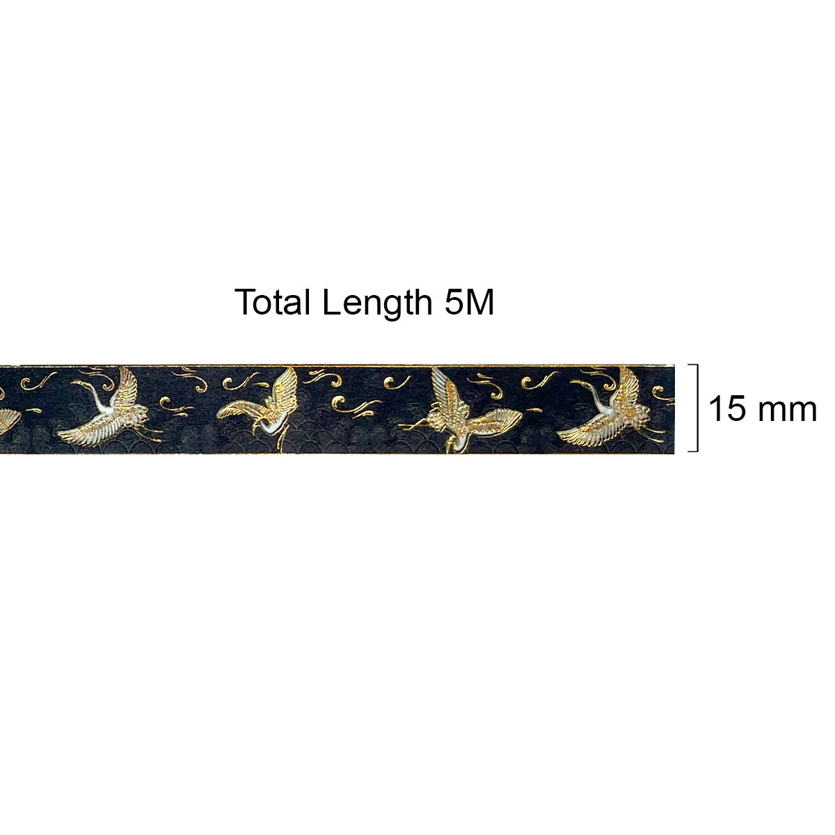 Wrapables Poetic Picturesque Gold Foil Washi Masking Tape, 15mm x 5M