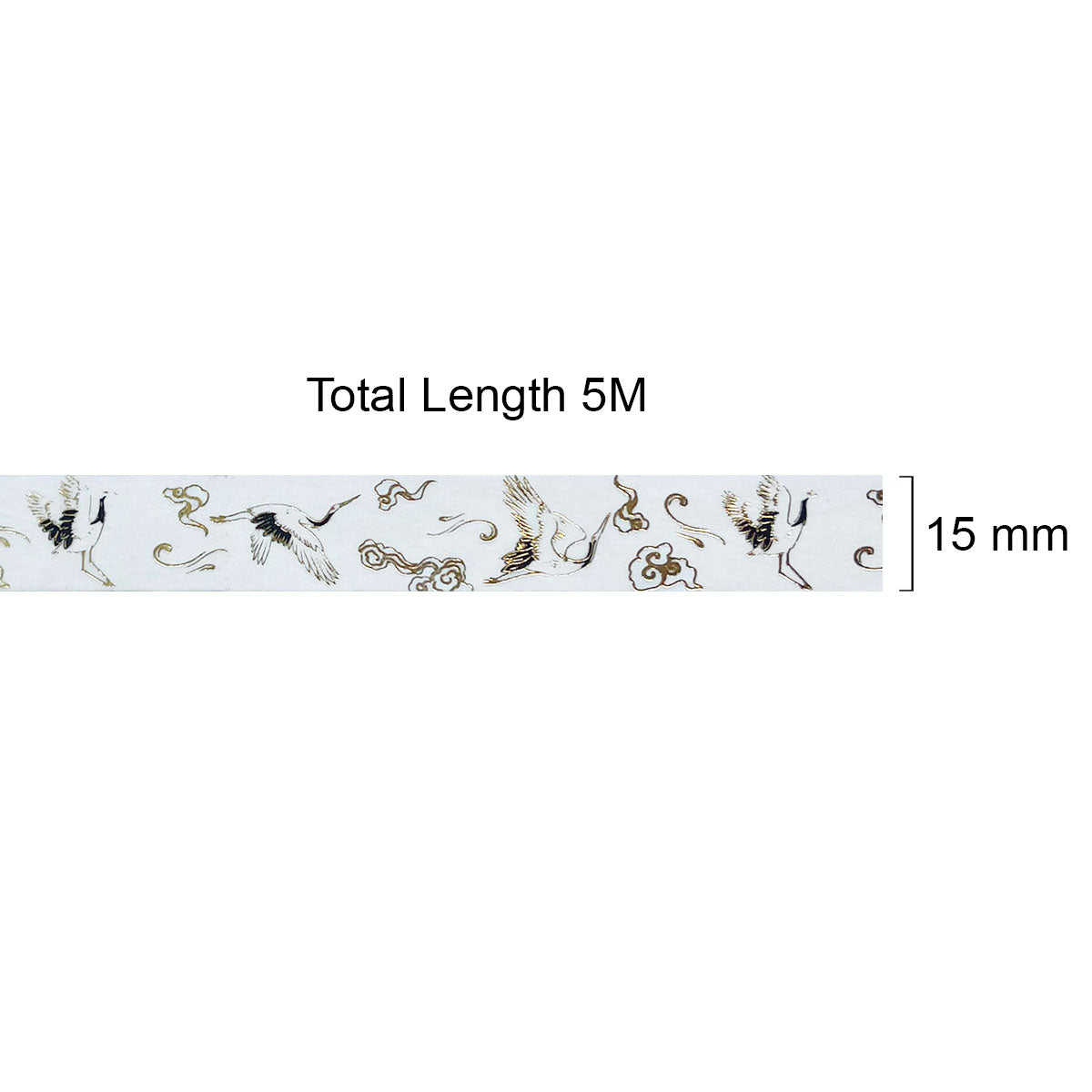 Wrapables Poetic Picturesque Gold Foil Washi Masking Tape, 15mm x 5M