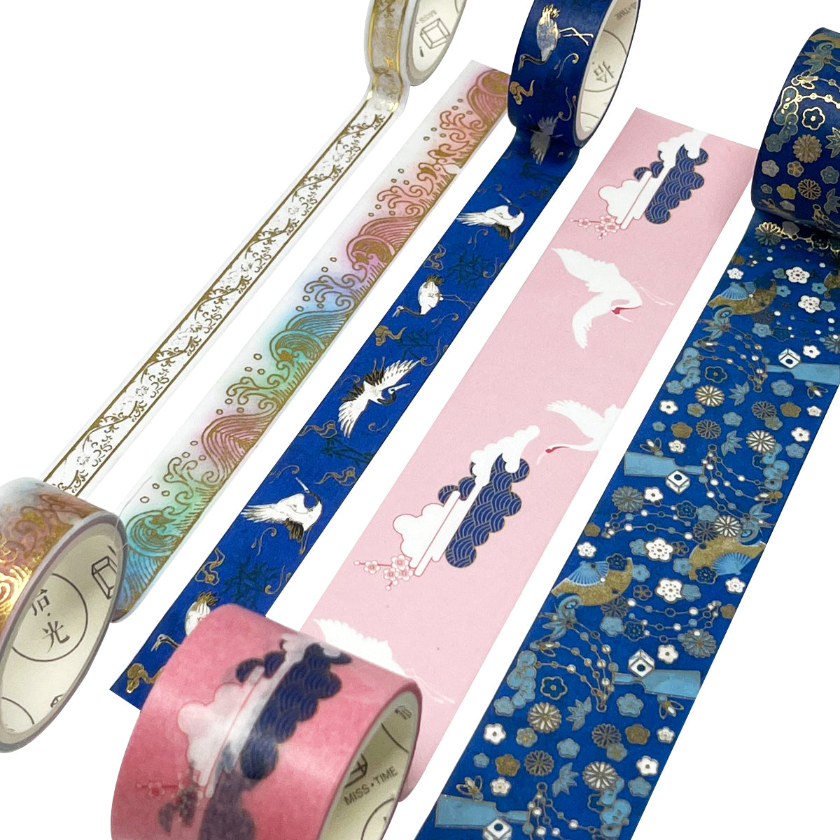 Wrapables Decorative Gold Foil Washi Tape and Sticker Set for Stationery, Diary, Card Making (10 Rolls & 10 Sheets)
