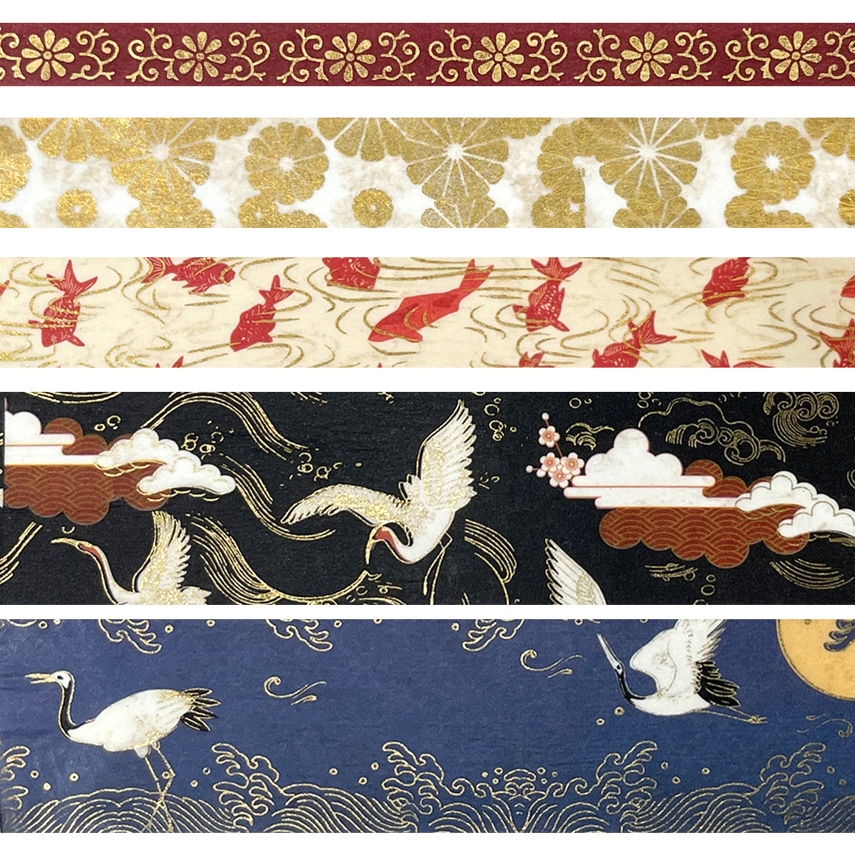 Wrapables Decorative Gold Foil Washi Tape and Sticker Set for Stationery, Diary, Card Making (10 Rolls & 10 Sheets)