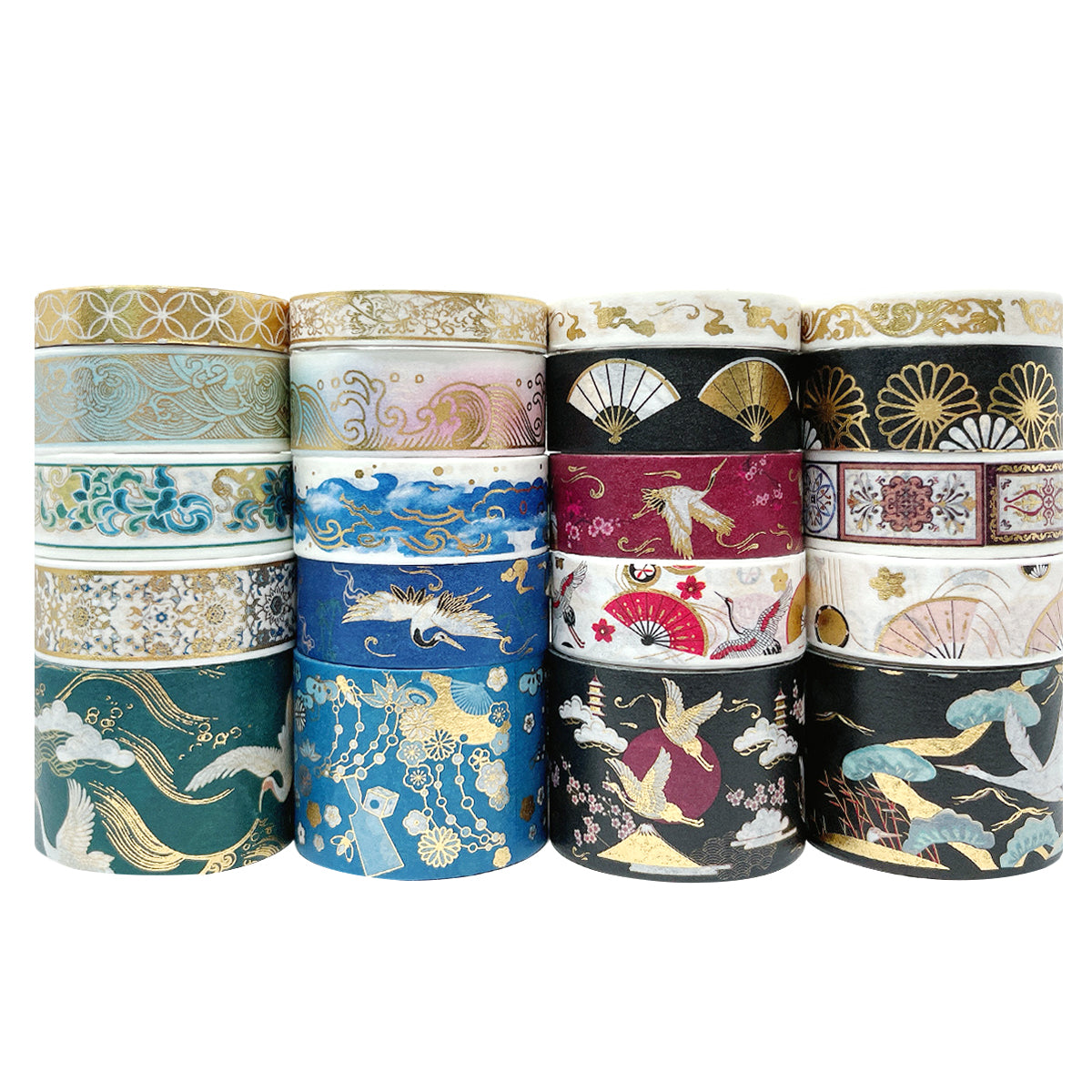 Wrapables Gold Foil Washi Tape in Gift Box Set for DIY Arts & Crafts, Scrapbooking, Diary, Stationery, Gift Wrapping (20 Rolls)