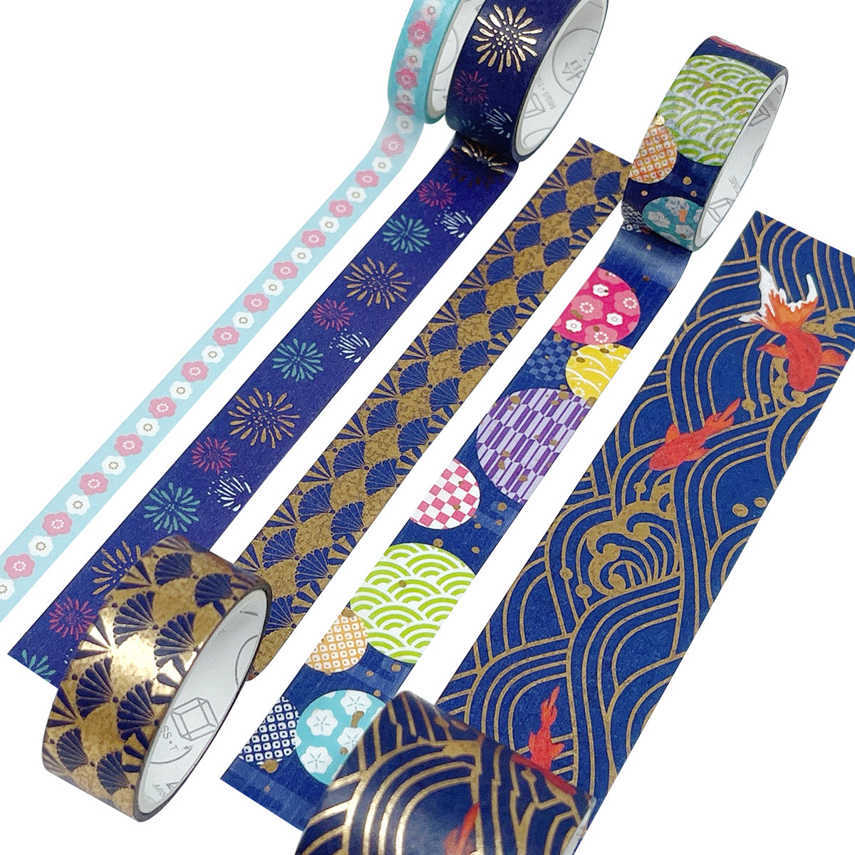 Wrapables Gold Foil Washi Tape in Gift Box Set for DIY Arts & Crafts, Scrapbooking, Diary, Stationery, Gift Wrapping (20 Rolls)