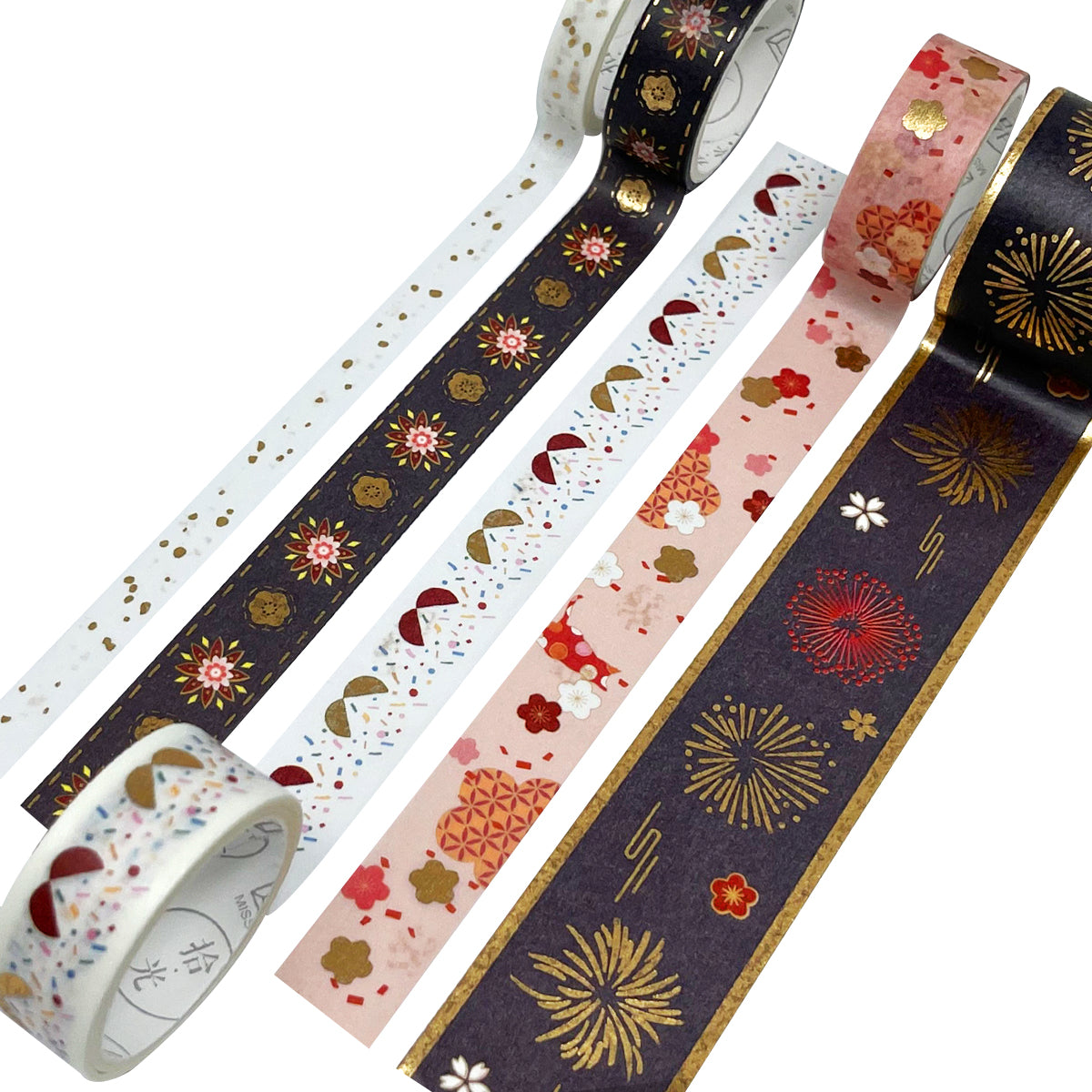 Wrapables Gold Foil Washi Tape in Gift Box Set for DIY Arts & Crafts, Scrapbooking, Diary, Stationery, Gift Wrapping (20 Rolls)