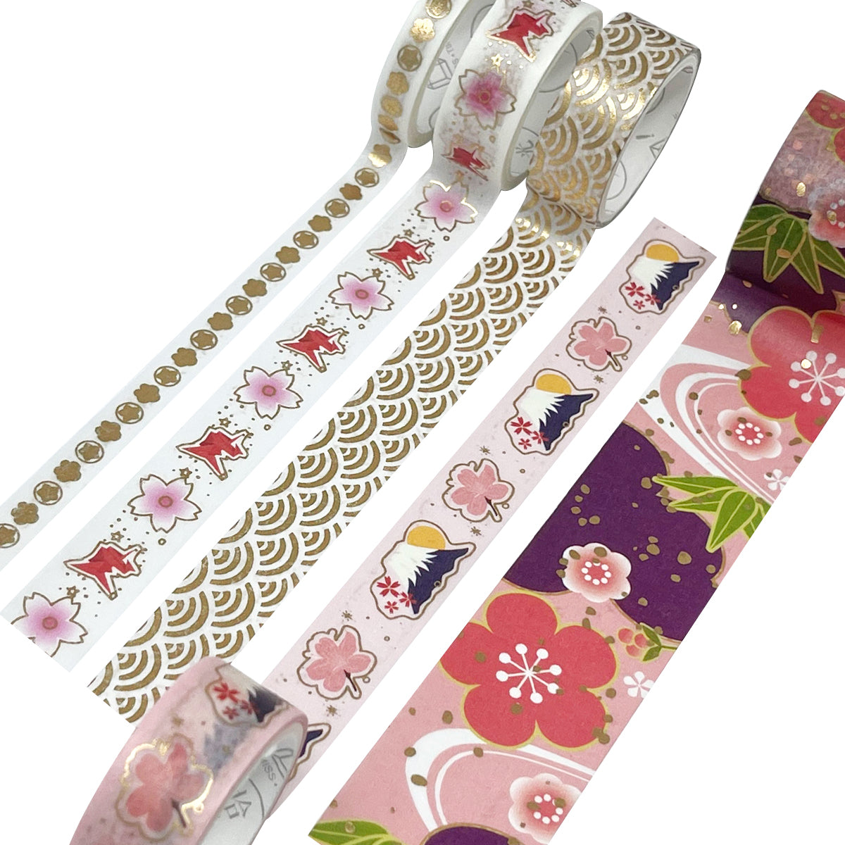 Wrapables Gold Foil Washi Tape in Gift Box Set for DIY Arts & Crafts, Scrapbooking, Diary, Stationery, Gift Wrapping (20 Rolls)