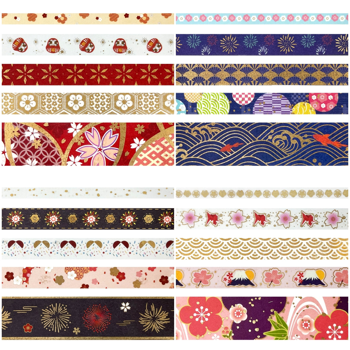 Wrapables Gold Foil Washi Tape in Gift Box Set for DIY Arts & Crafts, Scrapbooking, Diary, Stationery, Gift Wrapping (20 Rolls)