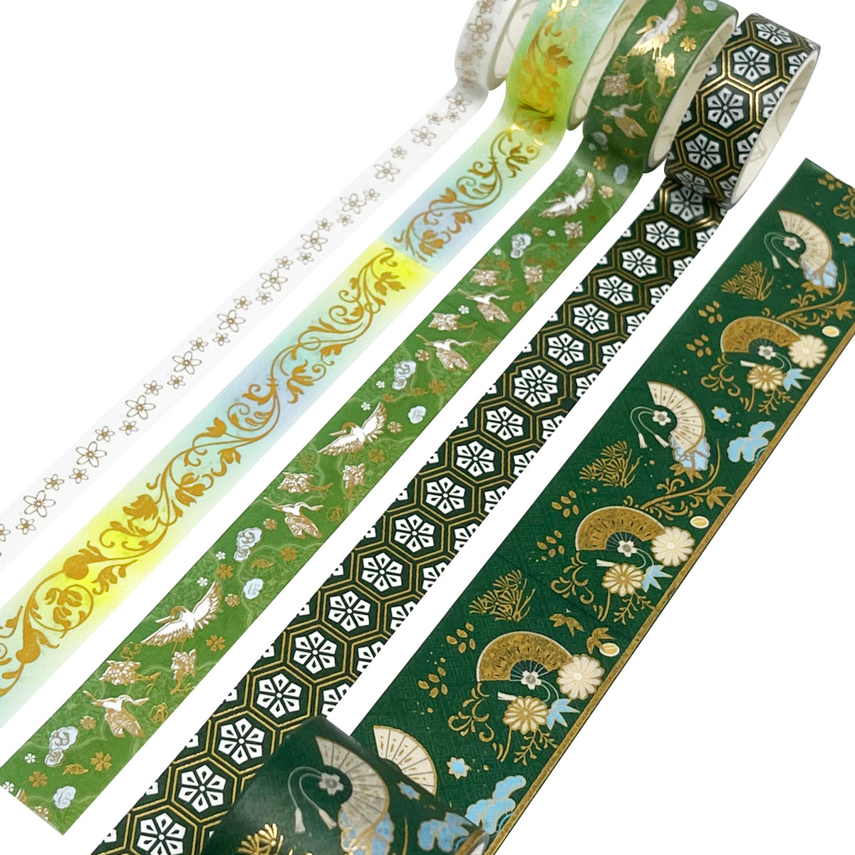 Wrapables Gold Foil Washi Tape in Gift Box Set for DIY Arts & Crafts, Scrapbooking, Diary, Stationery, Gift Wrapping (20 Rolls)