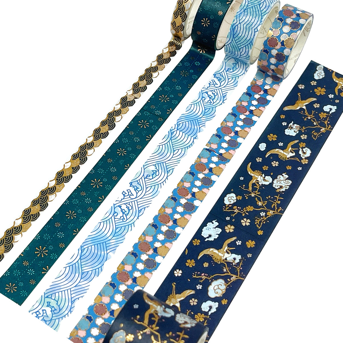 Wrapables Gold Foil Washi Tape in Gift Box Set for DIY Arts & Crafts, Scrapbooking, Diary, Stationery, Gift Wrapping (20 Rolls)
