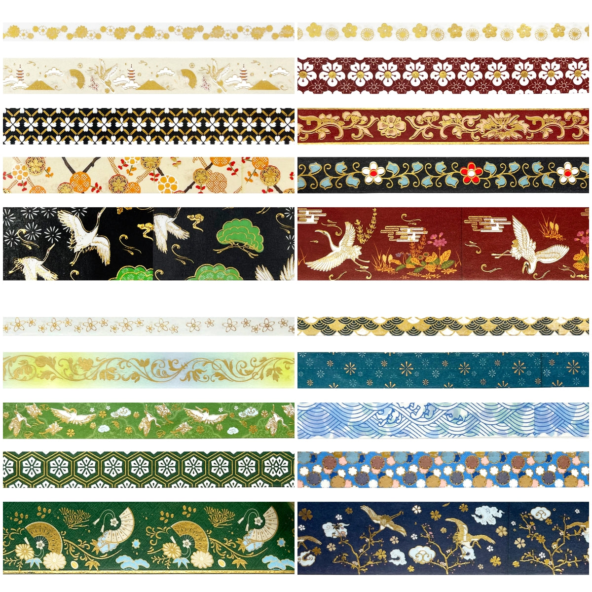 Wrapables Gold Foil Washi Tape in Gift Box Set for DIY Arts & Crafts, Scrapbooking, Diary, Stationery, Gift Wrapping (20 Rolls)