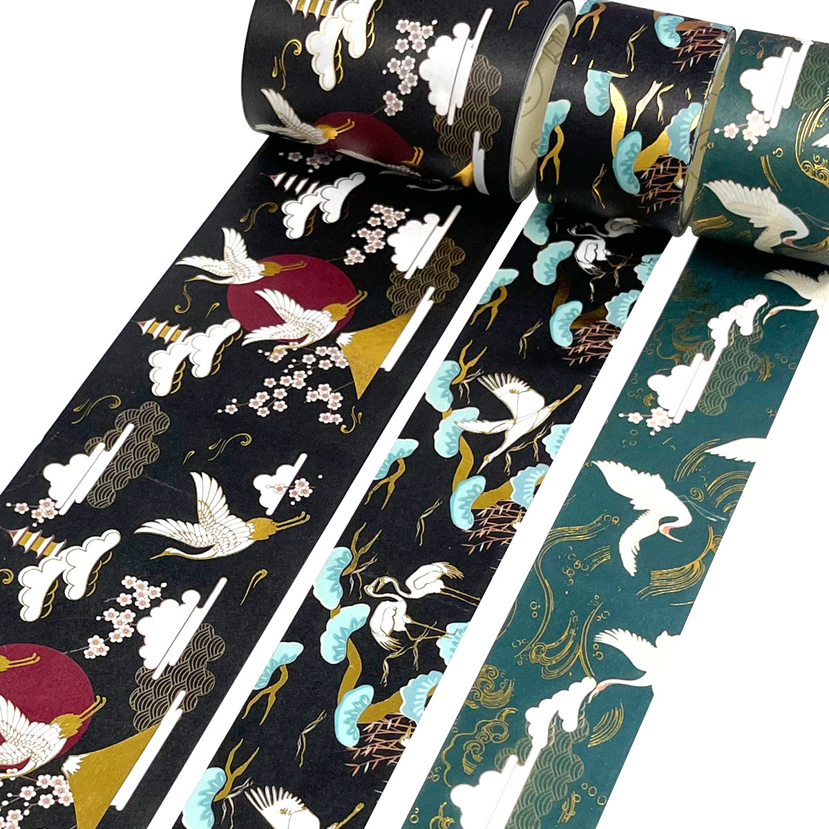 Wrapables Elegant Gold Foil Washi Tape and Sticker Set for Stationery, Diary, Card Making (3 Rolls & 3 Sheets)