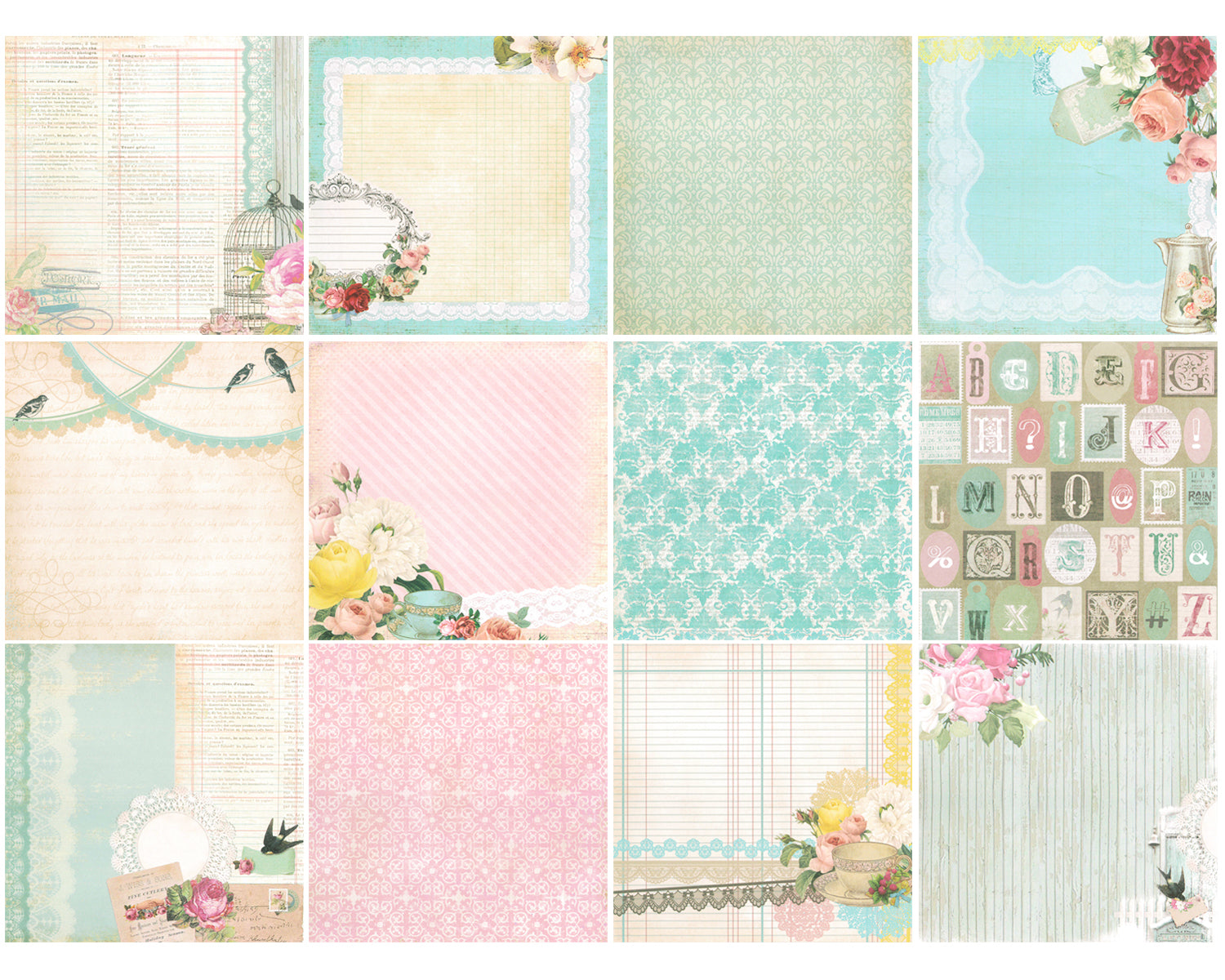 Wrapables 6x6 Decorative Single-Sided Scrapbook Paper for Arts & Crafts Projects, Scrapbooking, Card-Making