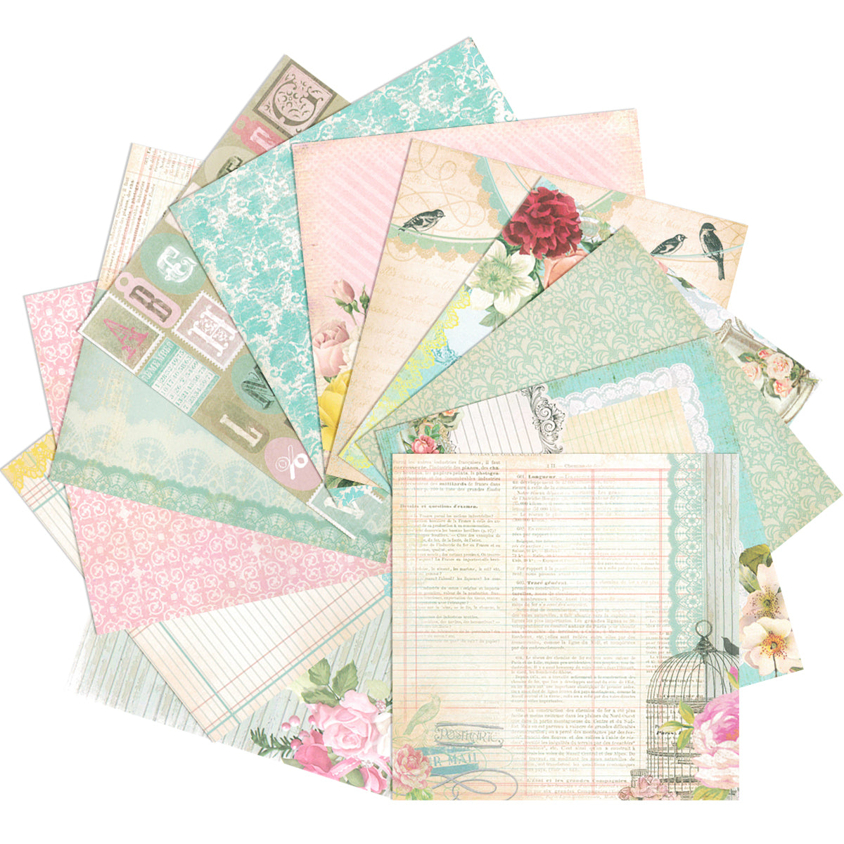 Wrapables 6x6 Decorative Single-Sided Scrapbook Paper for Arts & Crafts Projects, Scrapbooking, Card-Making