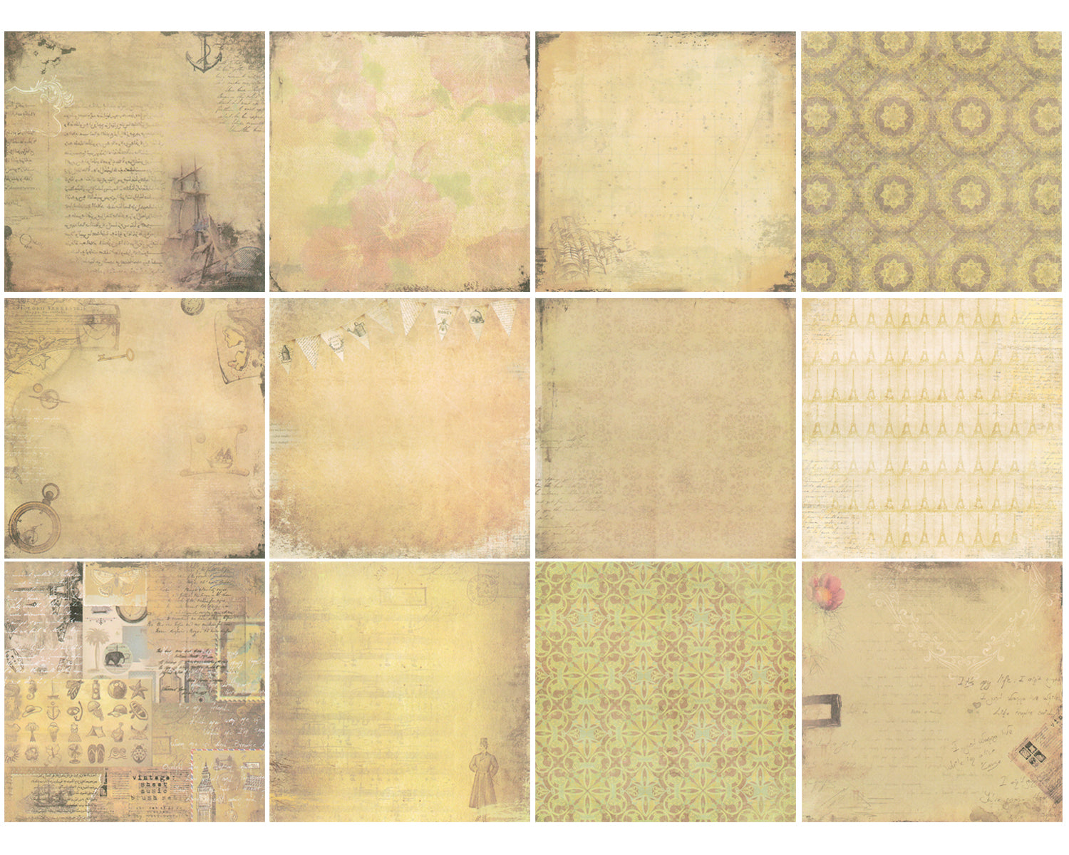 Wrapables 6x6 Decorative Single-Sided Scrapbook Paper for Arts & Crafts Projects, Scrapbooking, Card-Making