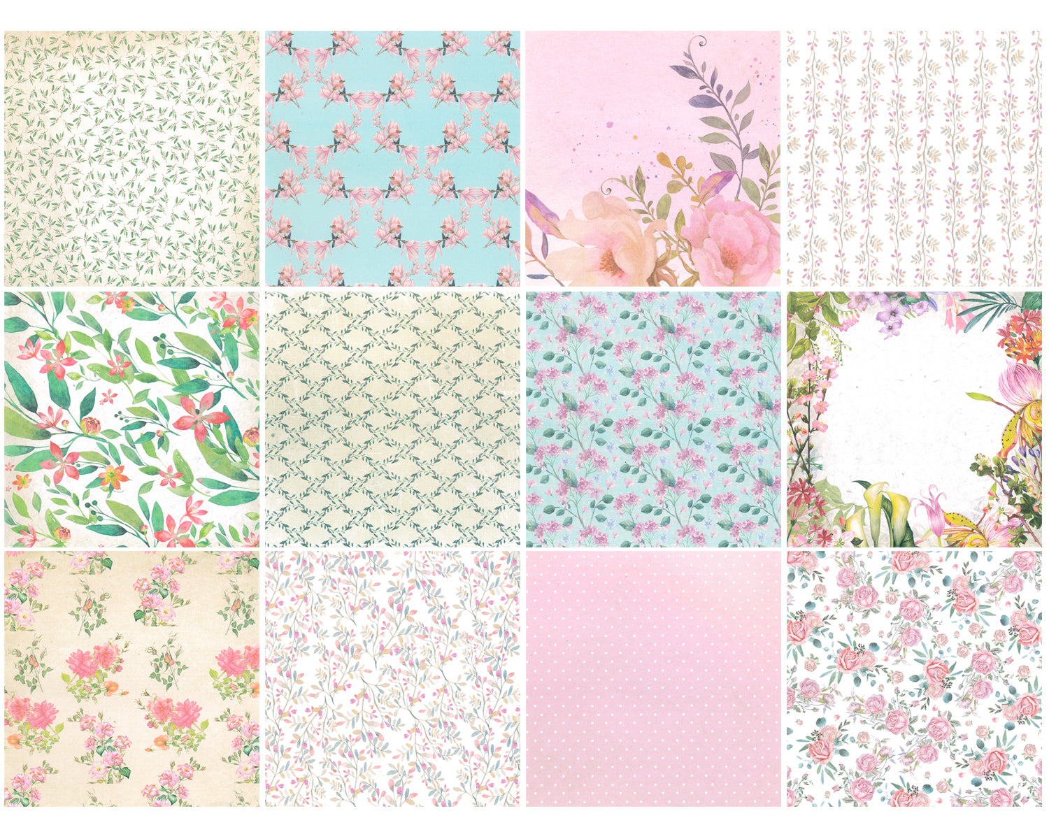 Wrapables 6x6 Decorative Single-Sided Scrapbook Paper for Arts & Crafts Projects, Scrapbooking, Card-Making