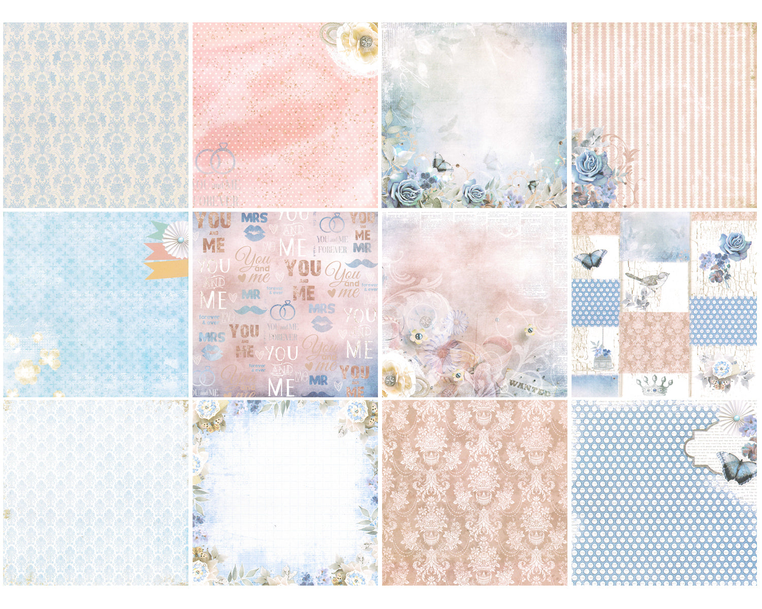 Wrapables 6x6 Decorative Single-Sided Scrapbook Paper for Arts & Crafts Projects, Scrapbooking, Card-Making