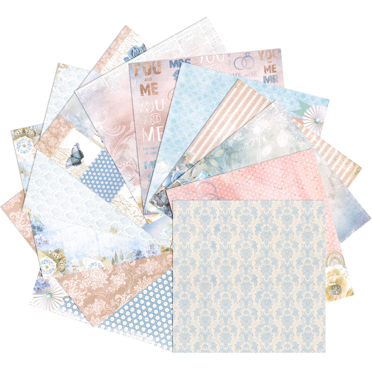Wrapables 6x6 Decorative Single-Sided Scrapbook Paper for Arts & Crafts Projects, Scrapbooking, Card-Making
