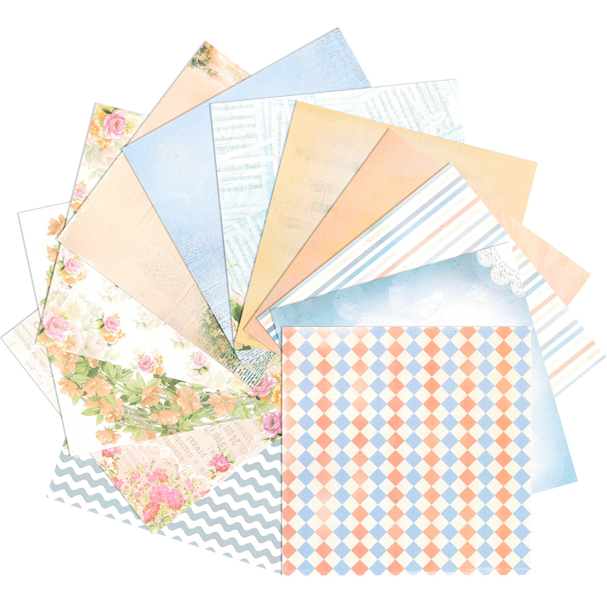 Wrapables 6x6 Decorative Single-Sided Scrapbook Paper for Arts & Crafts Projects, Scrapbooking, Card-Making