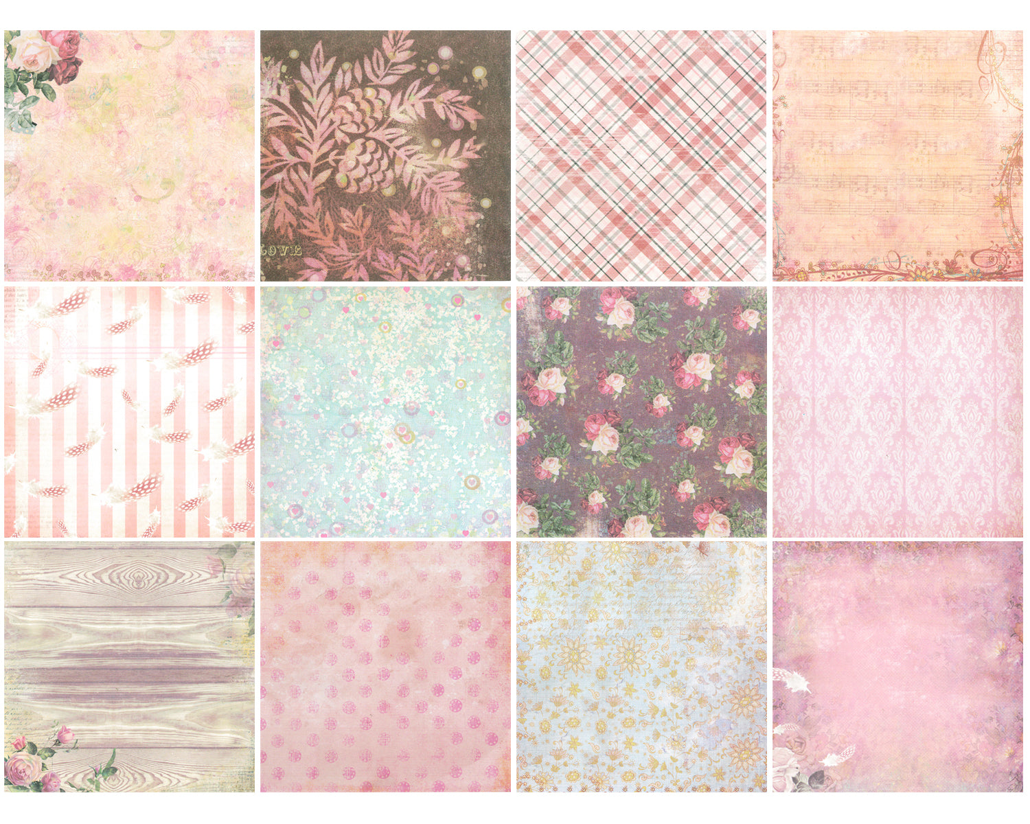 Wrapables 6x6 Decorative Single-Sided Scrapbook Paper for Arts & Crafts Projects, Scrapbooking, Card-Making