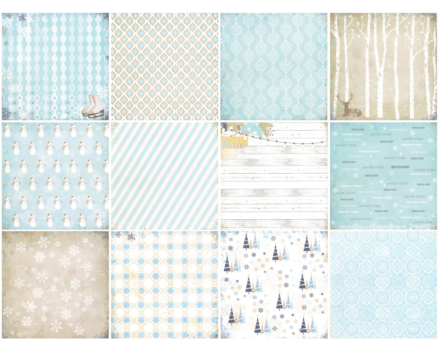 Wrapables 6x6 Decorative Single-Sided Scrapbook Paper for Arts & Crafts Projects, Scrapbooking, Card-Making