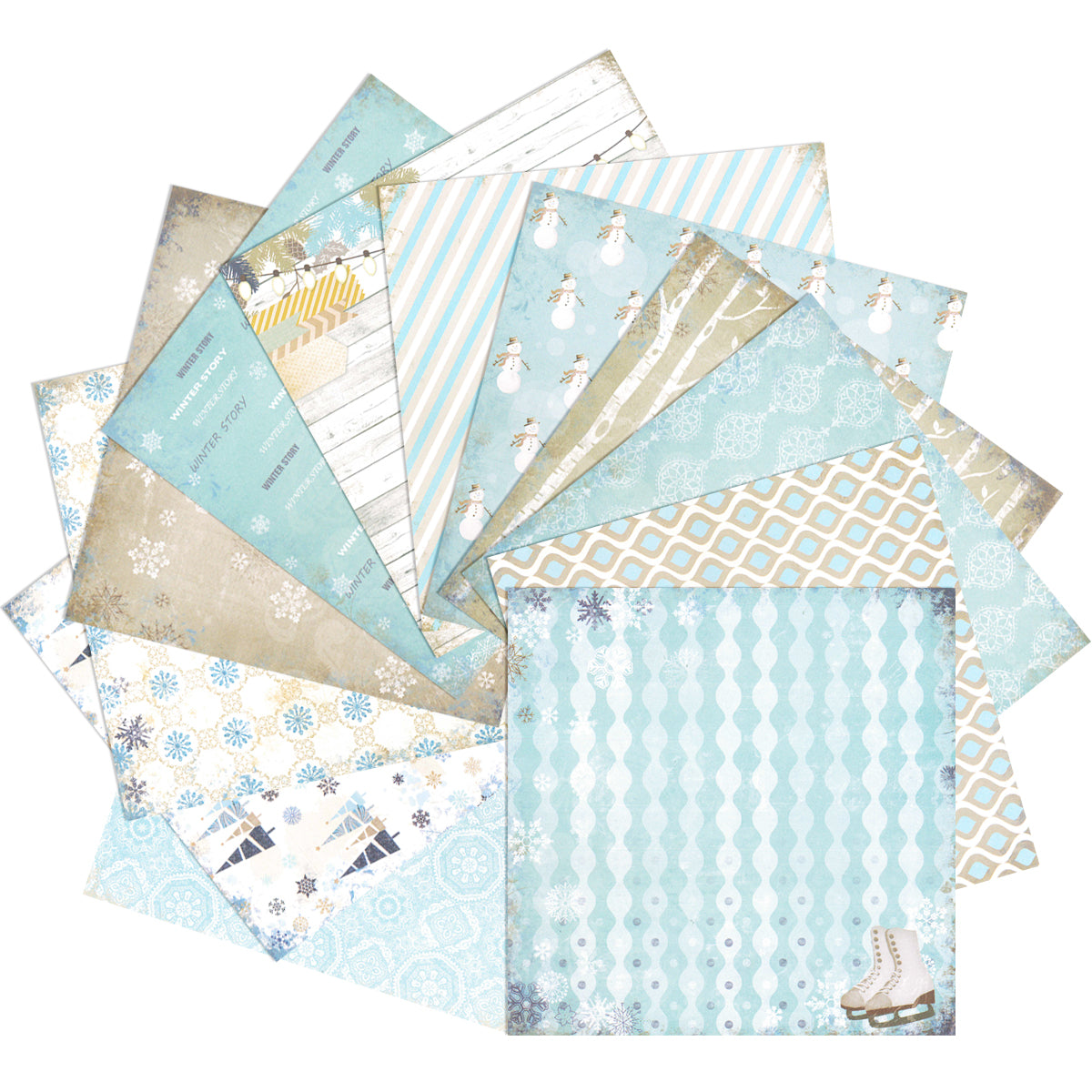 Wrapables 6x6 Decorative Single-Sided Scrapbook Paper for Arts & Crafts Projects, Scrapbooking, Card-Making