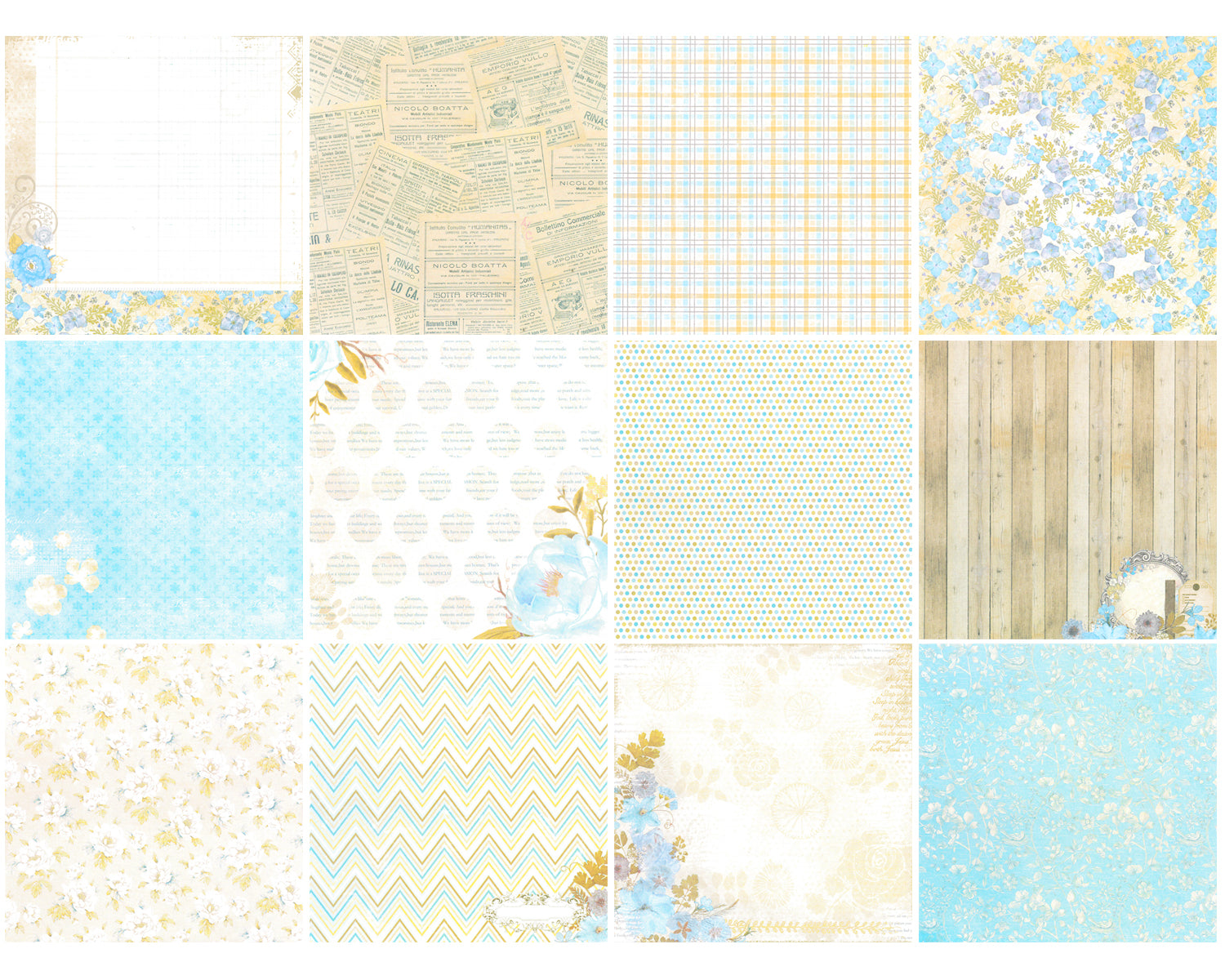 Wrapables 6x6 Decorative Single-Sided Scrapbook Paper for Arts & Crafts Projects, Scrapbooking, Card-Making