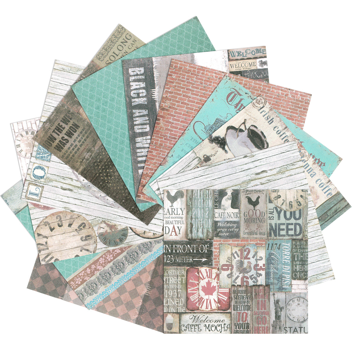 Wrapables 6x6 Decorative Single-Sided Scrapbook Paper for Arts & Crafts Projects, Scrapbooking, Card-Making