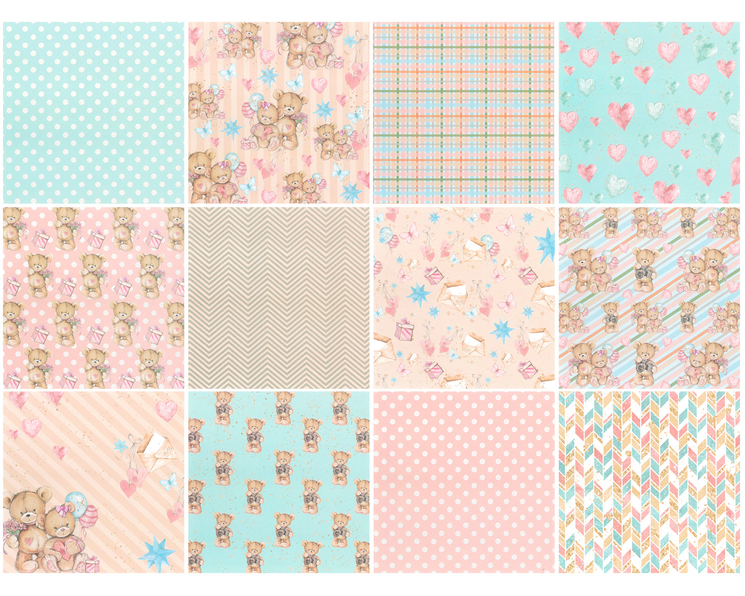Wrapables 6x6 Decorative Single-Sided Scrapbook Paper for Arts & Crafts Projects, Scrapbooking, Card-Making