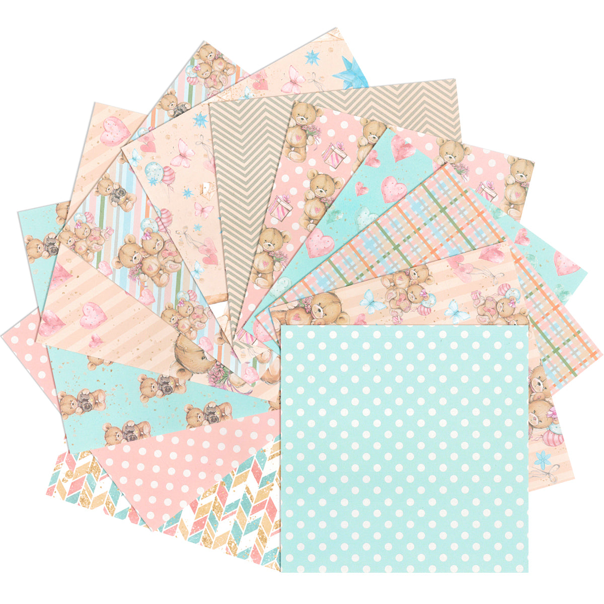 Wrapables 6x6 Decorative Single-Sided Scrapbook Paper for Arts & Crafts Projects, Scrapbooking, Card-Making