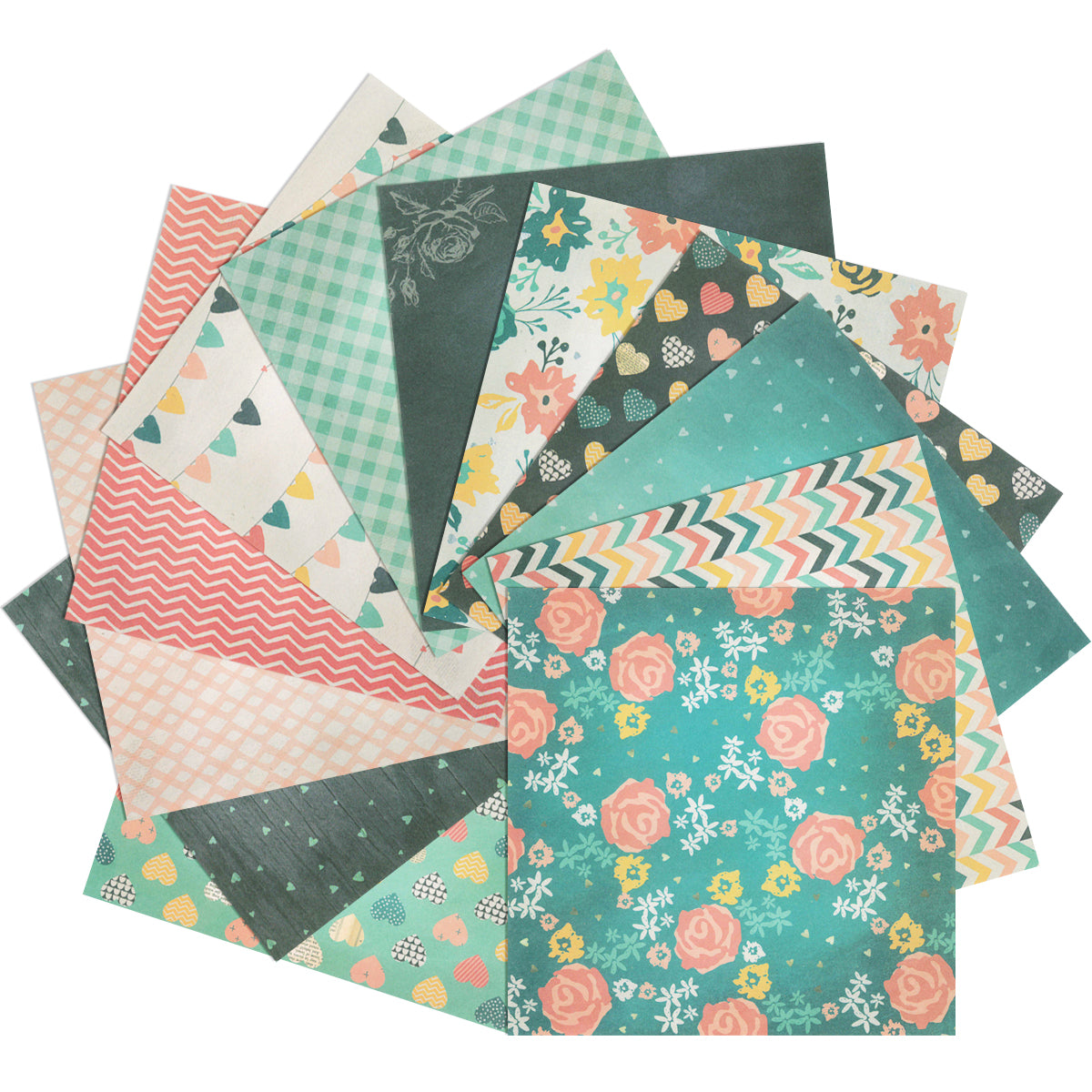 Wrapables 6x6 Decorative Single-Sided Scrapbook Paper for Arts & Crafts Projects, Scrapbooking, Card-Making