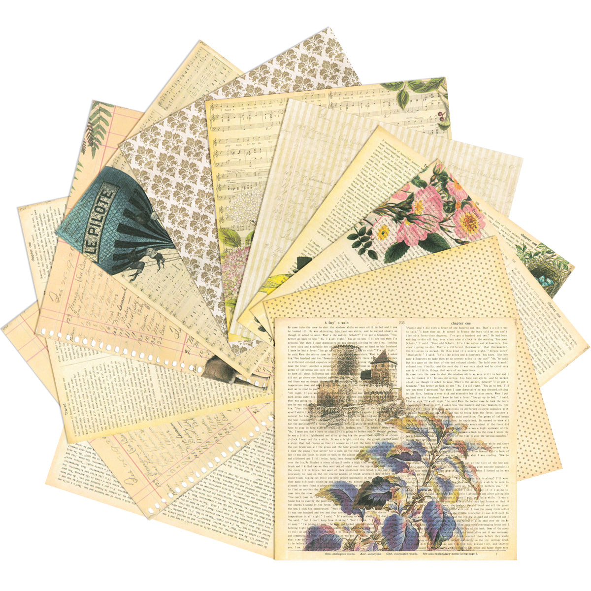 Wrapables 6x6 Decorative Single-Sided Scrapbook Paper for Arts & Crafts Projects, Scrapbooking, Card-Making