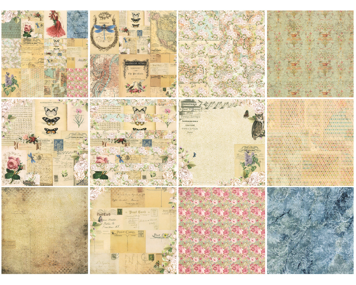 Wrapables 6x6 Decorative Single-Sided Scrapbook Paper for Arts & Crafts Projects, Scrapbooking, Card-Making