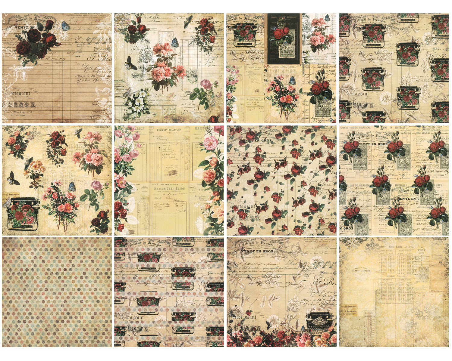 Wrapables 6x6 Decorative Single-Sided Scrapbook Paper for Arts & Crafts Projects, Scrapbooking, Card-Making
