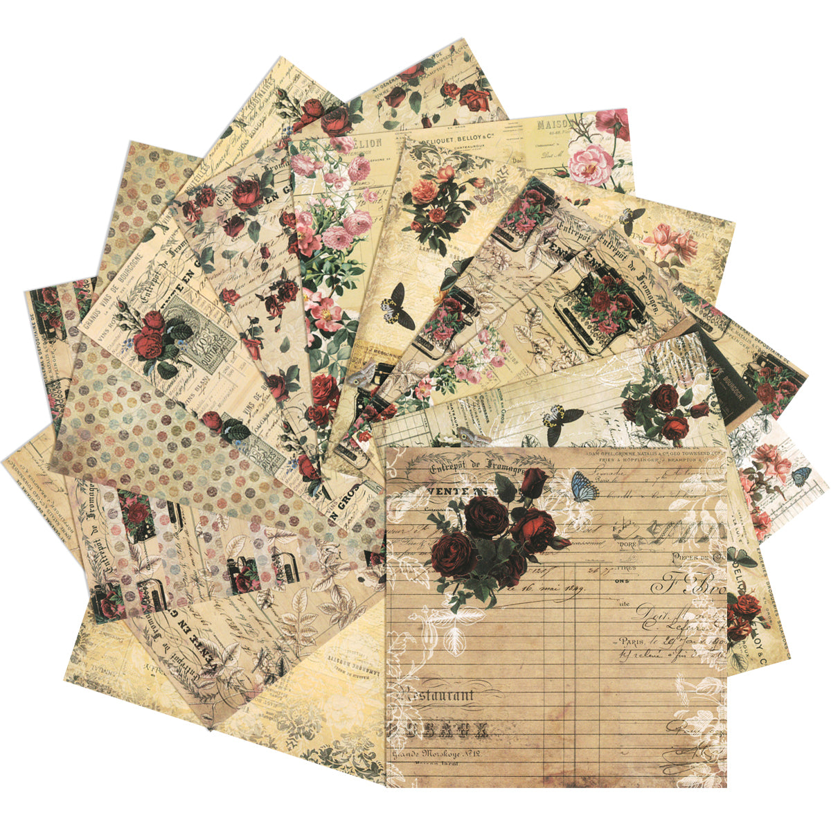 Wrapables 6x6 Decorative Single-Sided Scrapbook Paper for Arts & Crafts Projects, Scrapbooking, Card-Making