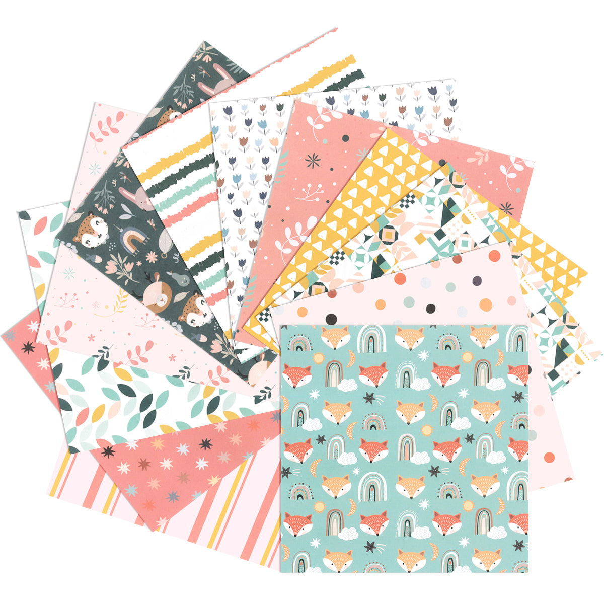 Wrapables 6x6 Decorative Single-Sided Scrapbook Paper for Arts & Crafts Projects, Scrapbooking, Card-Making