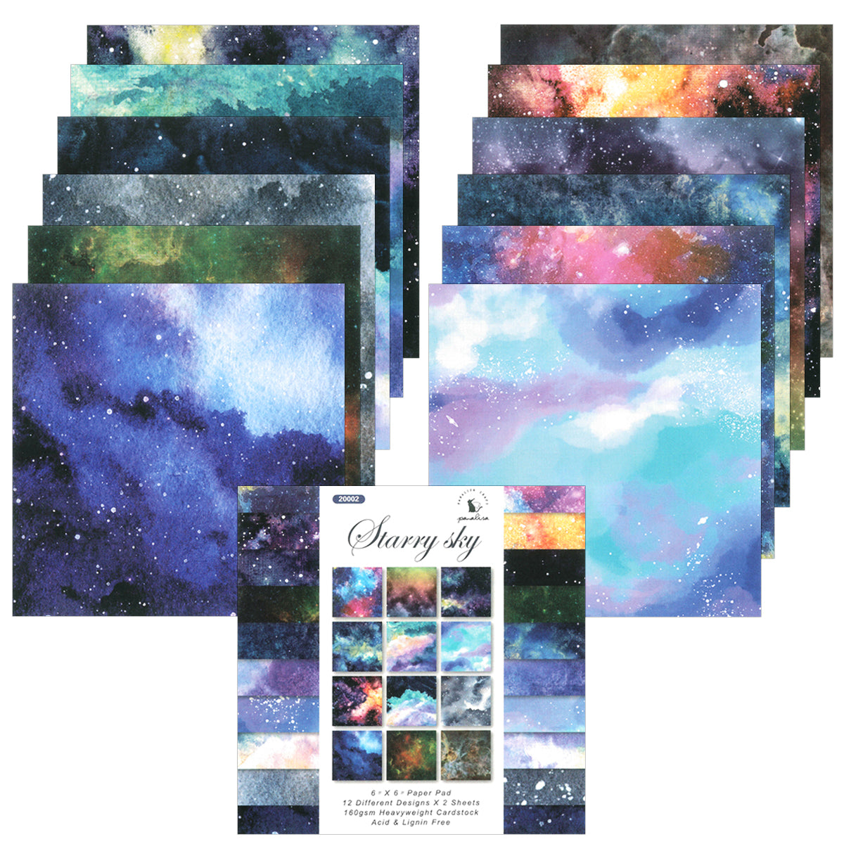 Wrapables 6x6 Decorative Single-Sided Scrapbook Paper for Arts & Crafts Projects, Scrapbooking, Card-Making