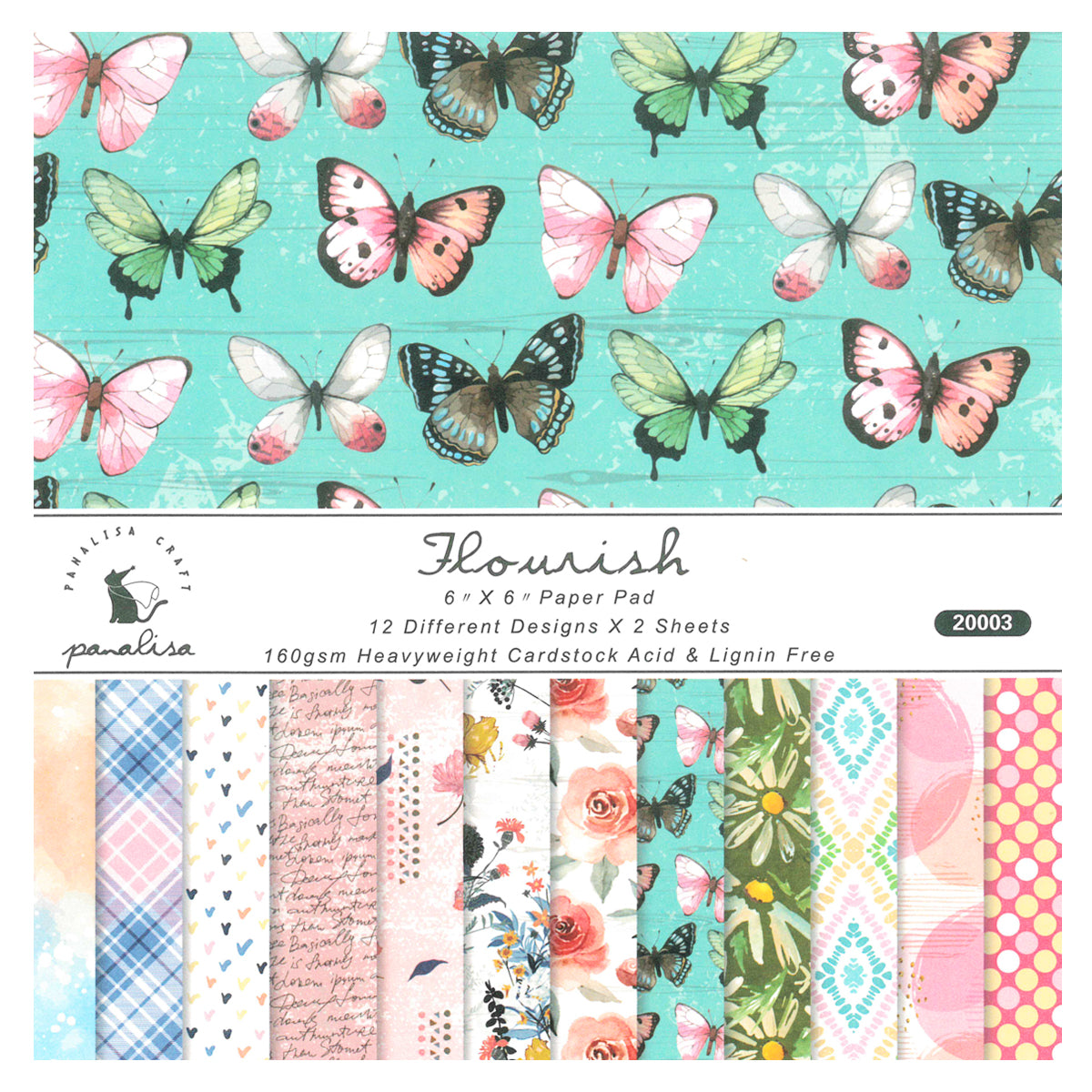 Wrapables 6x6 Decorative Single-Sided Scrapbook Paper for Arts & Crafts Projects, Scrapbooking, Card-Making