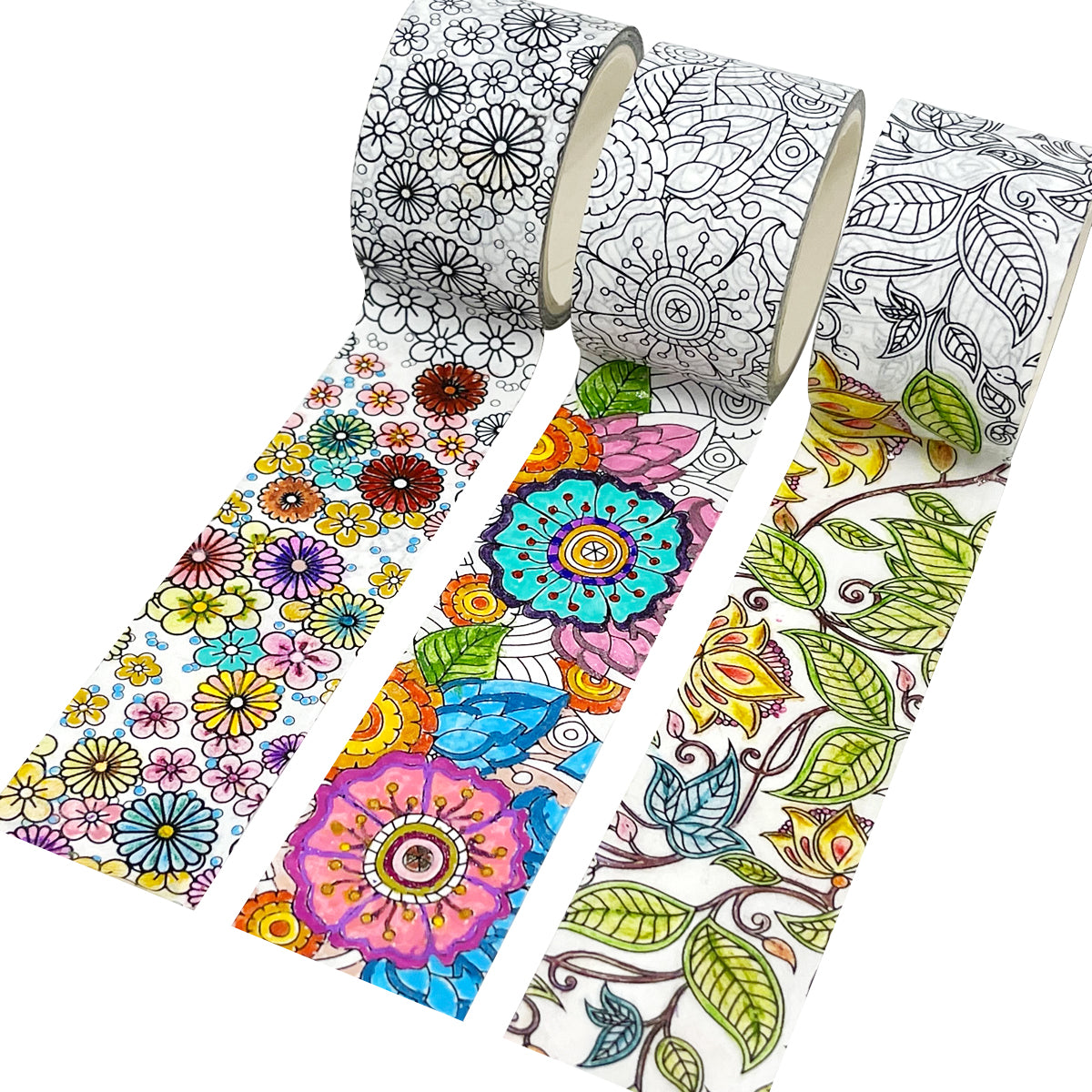 Wrapables Coloring Washi Masking Tape, 30mm x 5M, Set of 3